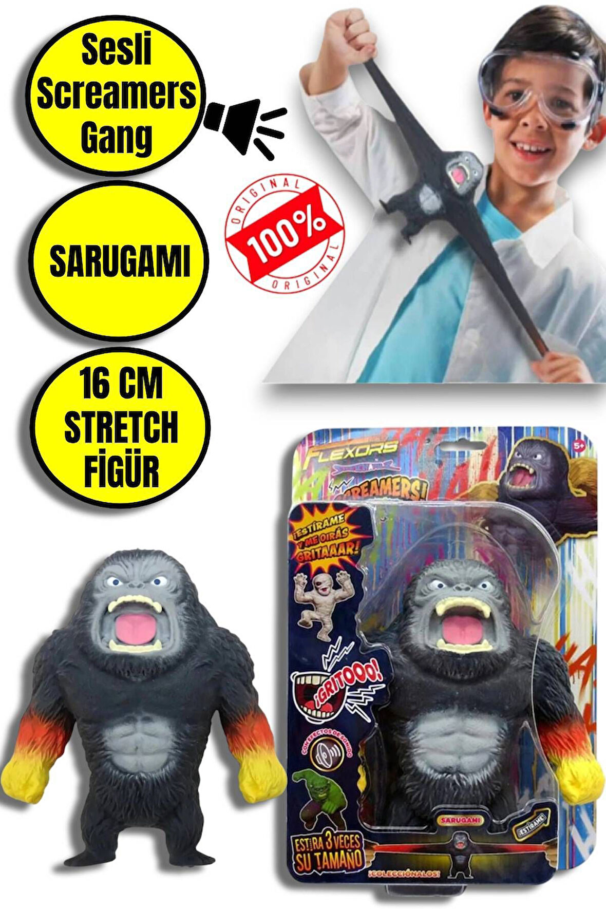 Monster Flex Uzayan Esnek Oyuncak Stretcheapalz Screamers Çete Serisi Tekli Figür @SARUGAMI@16cm