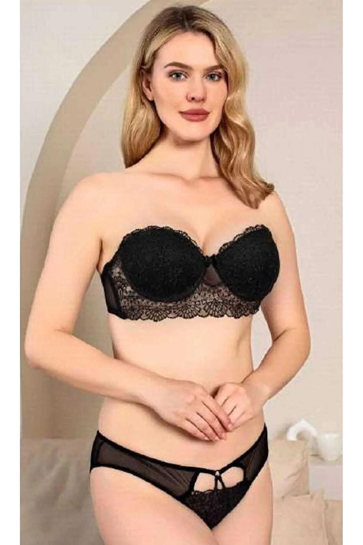 4558 Destekli Straples Sütyen Takım