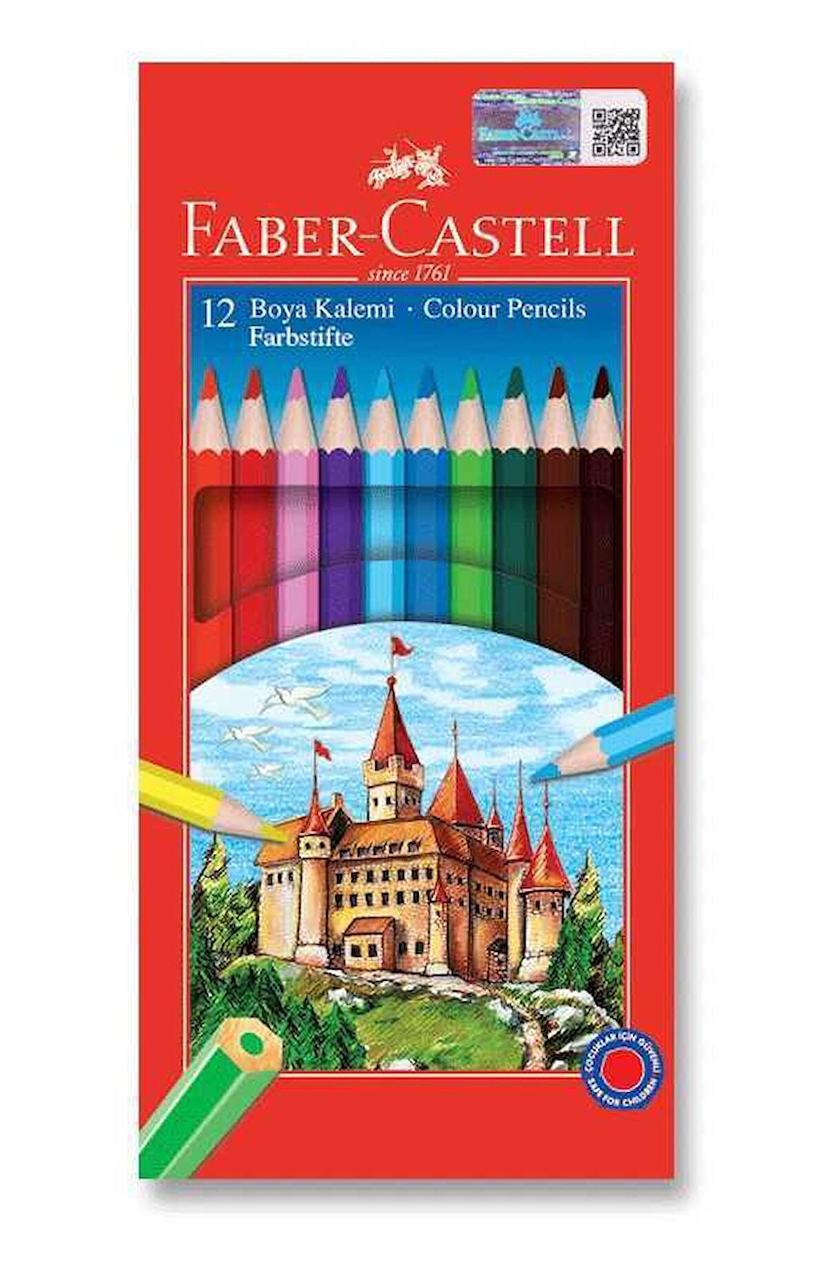 Faber Castell Kuru Boya 12 Renk Tam Boy 1 Adet