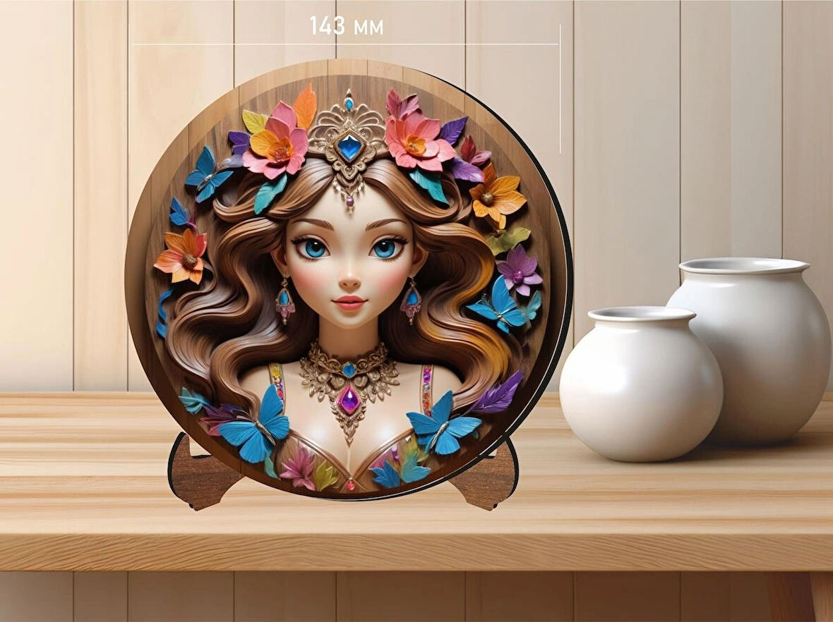 Ahşap Masaüstü UV Baskılı Dekoratif Tablo V7