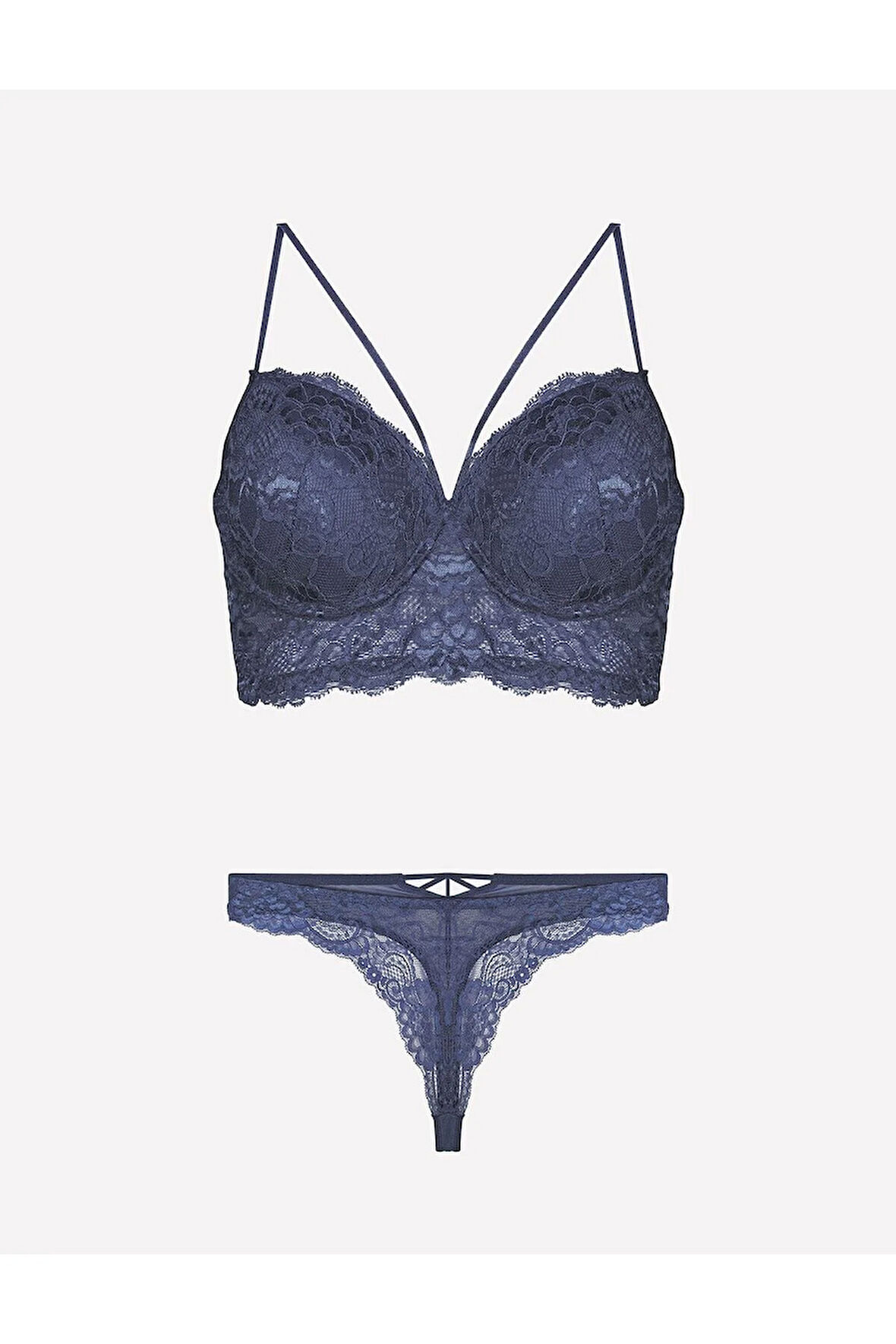 4330 Kadın Lacivert Desteksiz Sütyen Takım