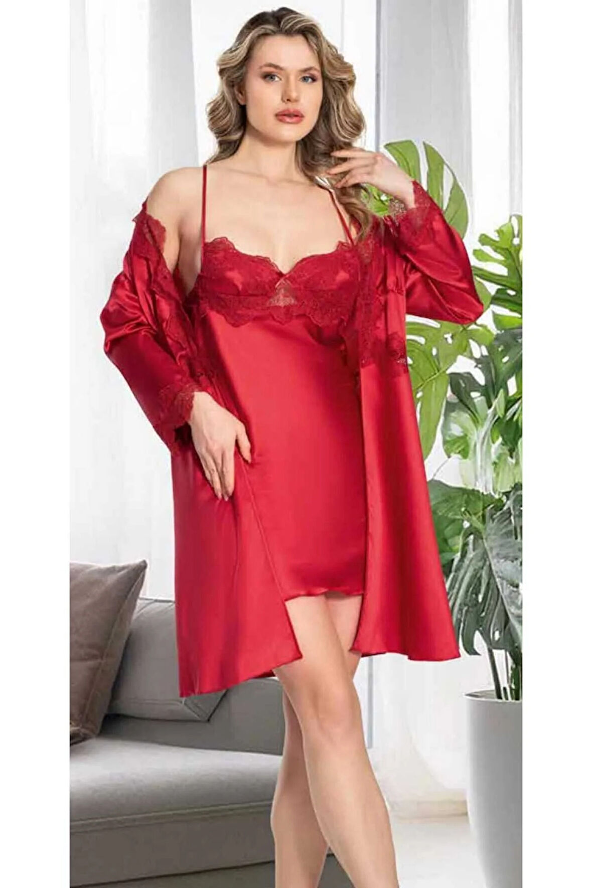 Kutulu Çeyizlik Saten Dantelli Altılı Set-365