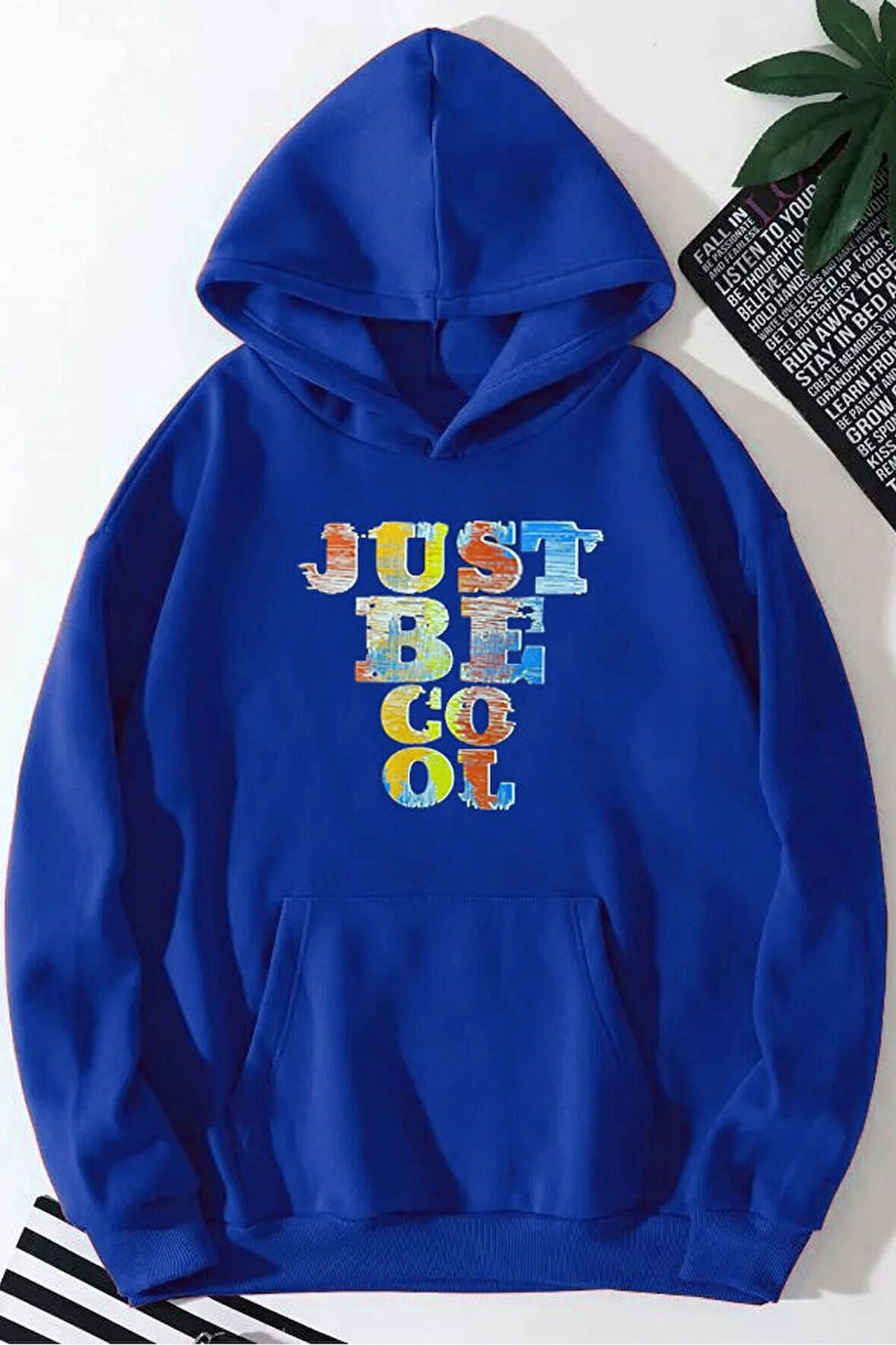 Just Be Cool Baskılı Kapüşonlu Sweatshirt