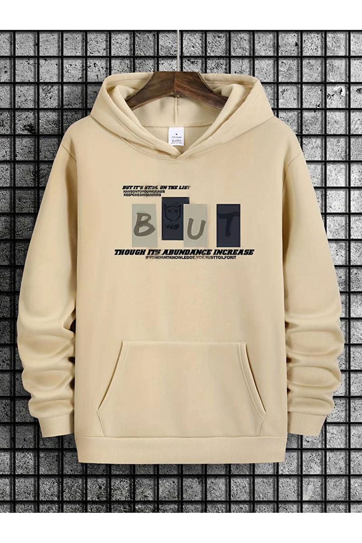 But Baskılı Kapüşonlu Sweatshirt