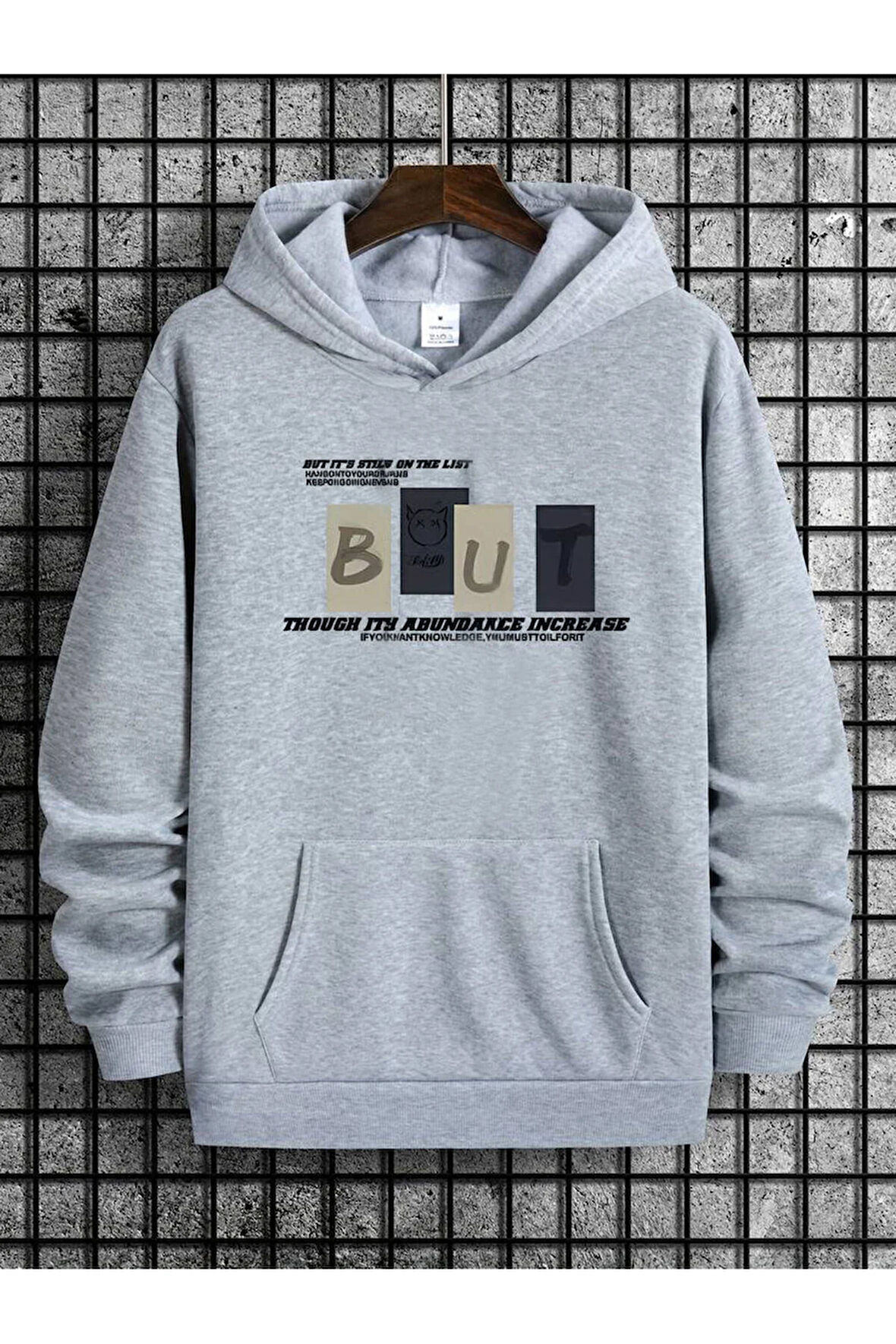 But Baskılı Kapüşonlu Sweatshirt