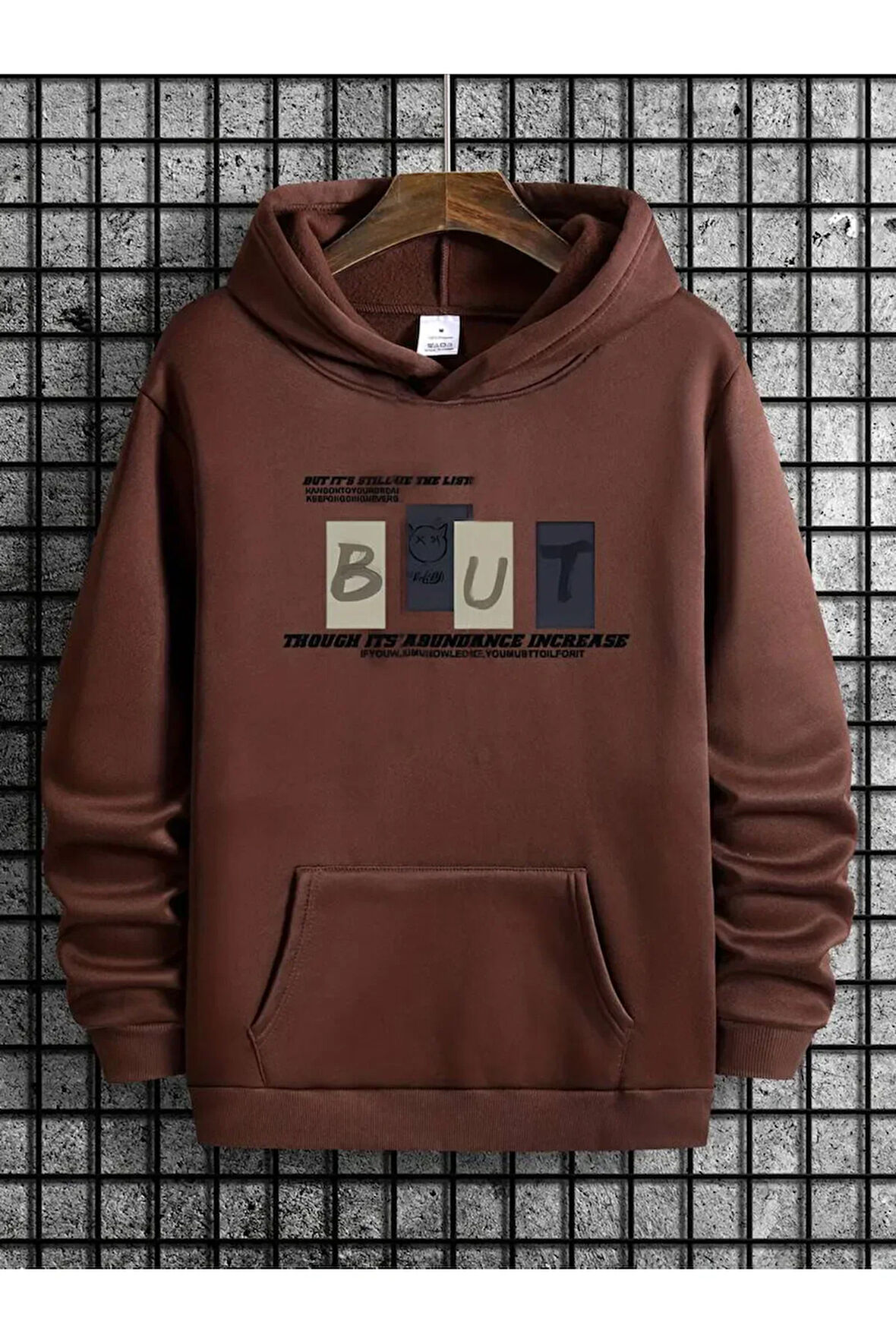 But Baskılı Kapüşonlu Sweatshirt