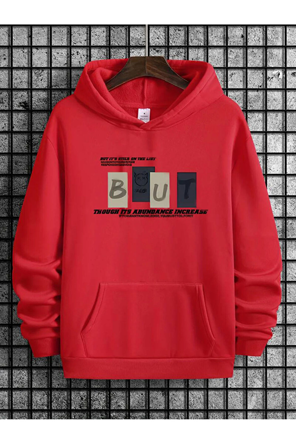 But Baskılı Kapüşonlu Sweatshirt