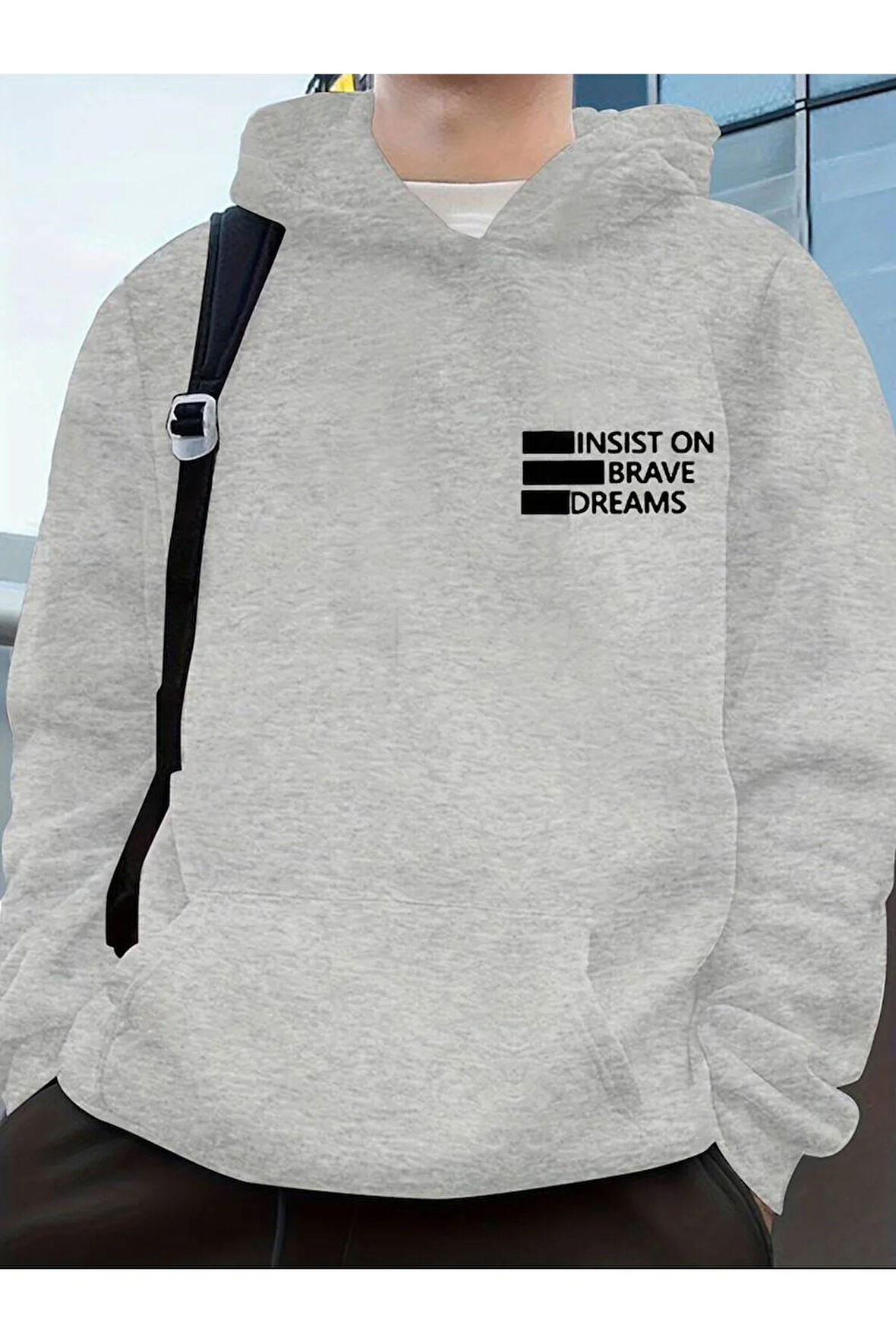 Dreams Yazı Baskılı Kapüşonlu Sweatshirt