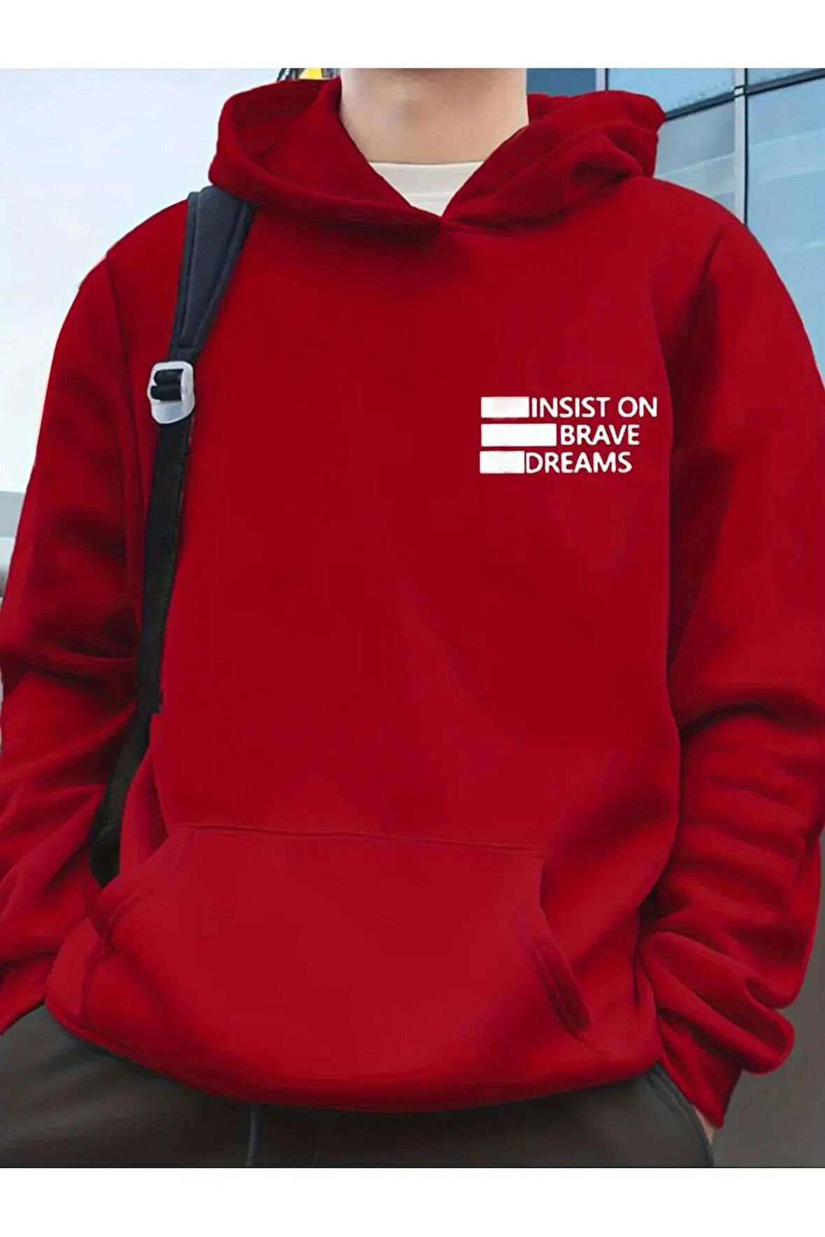 Dreams Yazı Baskılı Kapüşonlu Sweatshirt