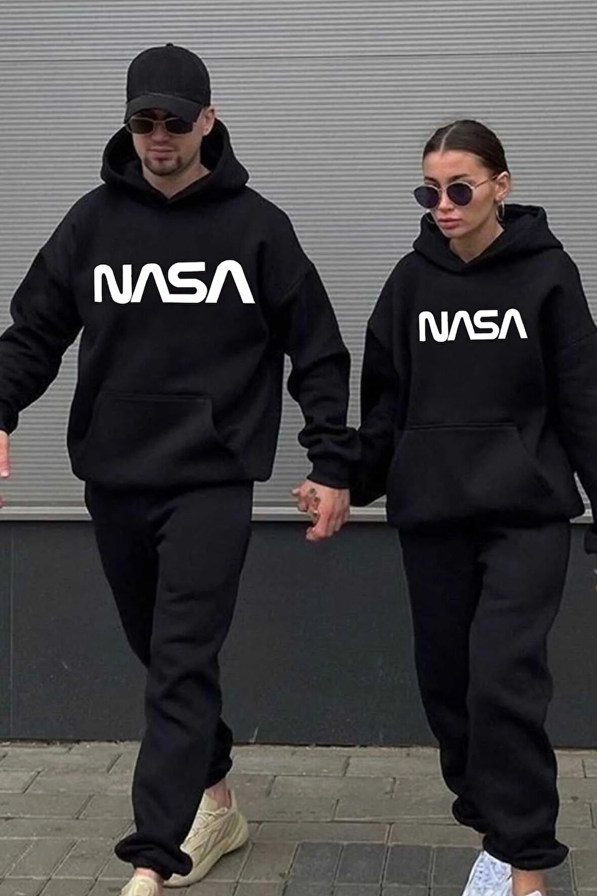 Nasa Baskılı Çift Sevgili Kombini Tasarım Sweatshirt
