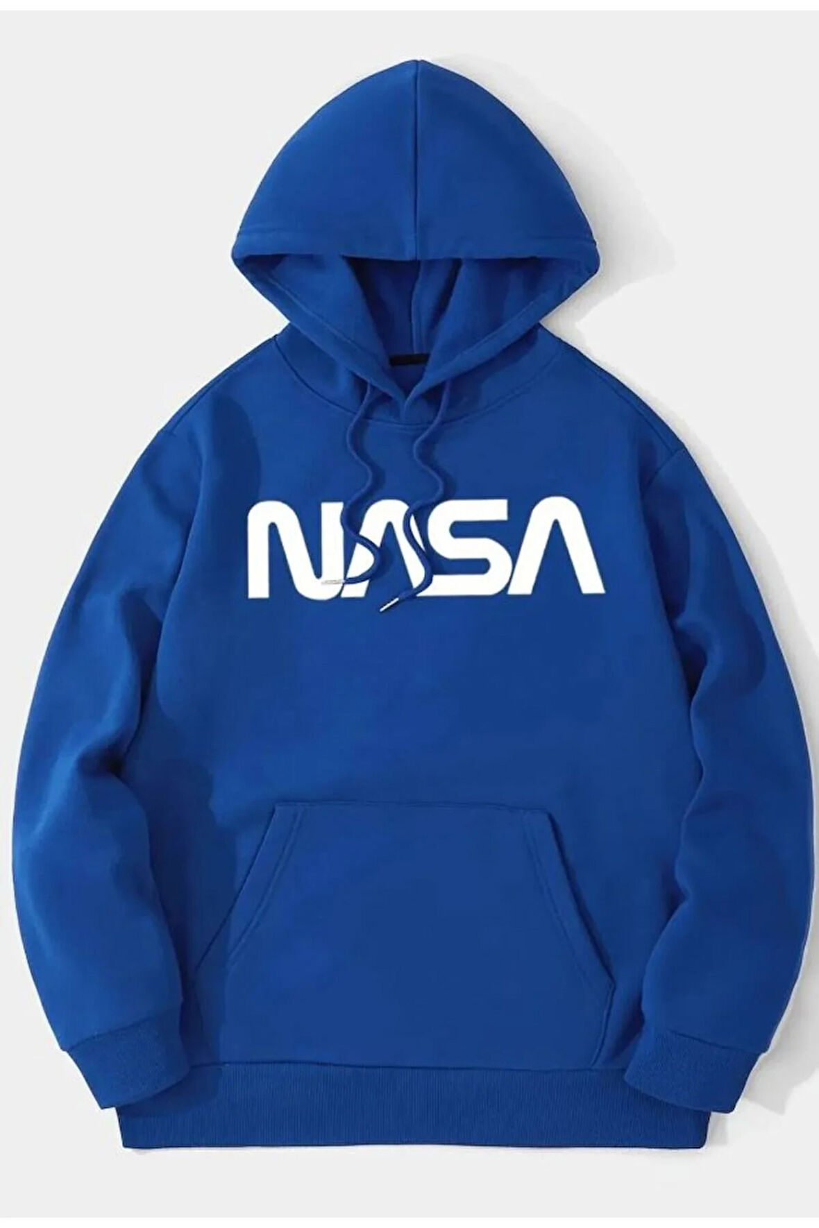 Unisex Nasa Baskılı Kapüşonlu Sweatshirt