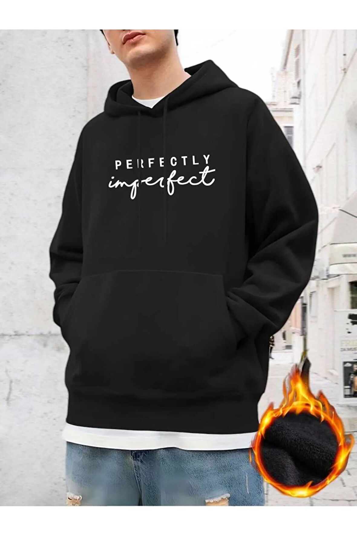 Perfectly Baskılı Kapüşonlu Sweatshirt