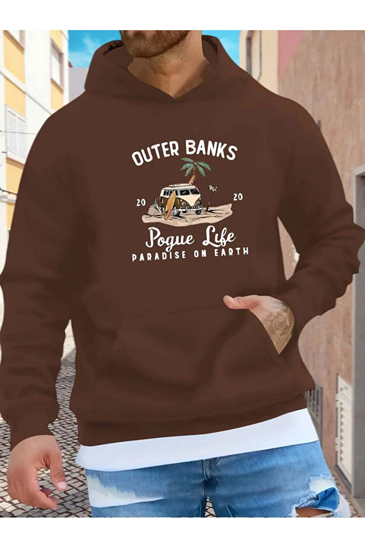 Pogue Life Baskılı Kapüşonlu Sweatshirt