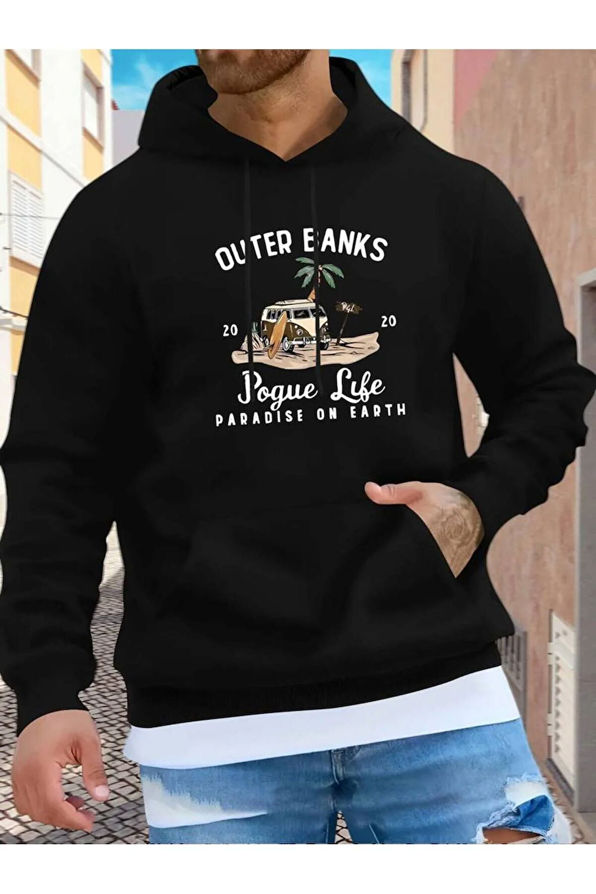 Pogue Life Baskılı Kapüşonlu Sweatshirt