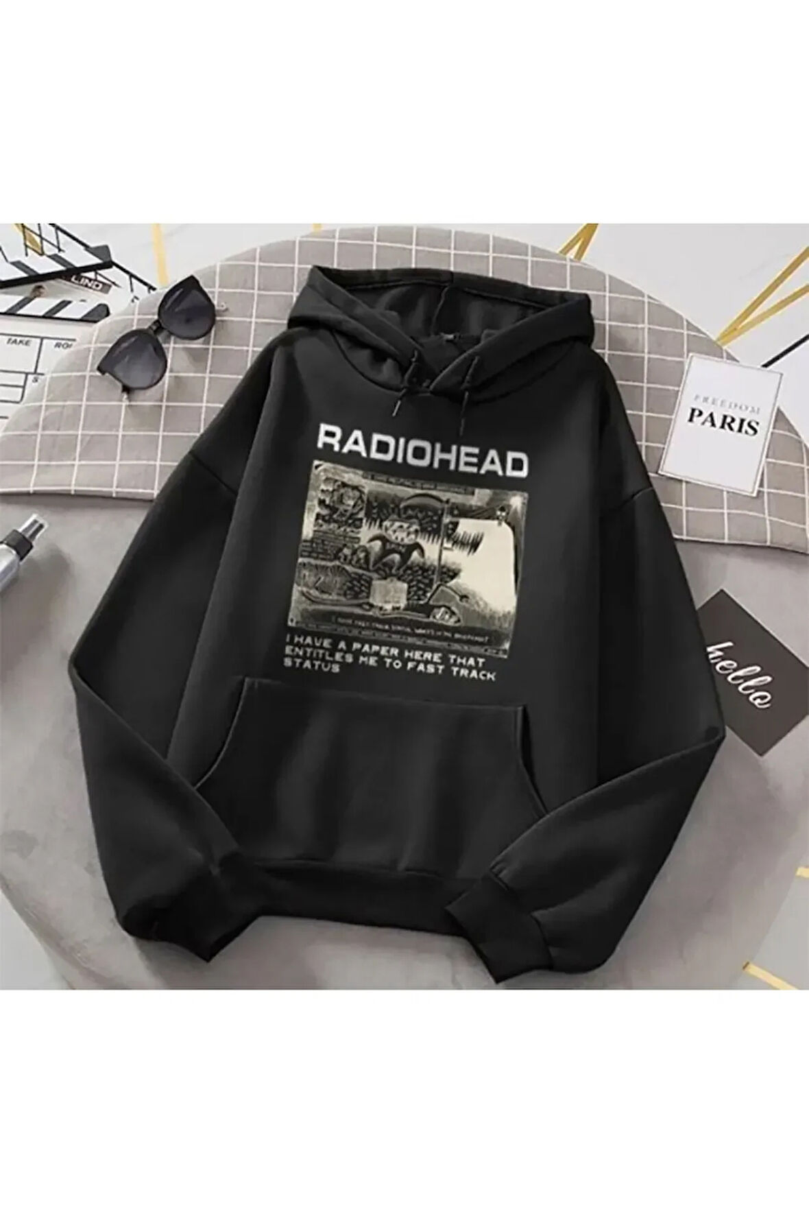 Radiohead Dna Breeding Siyah Kapşonlu Sweatshirt