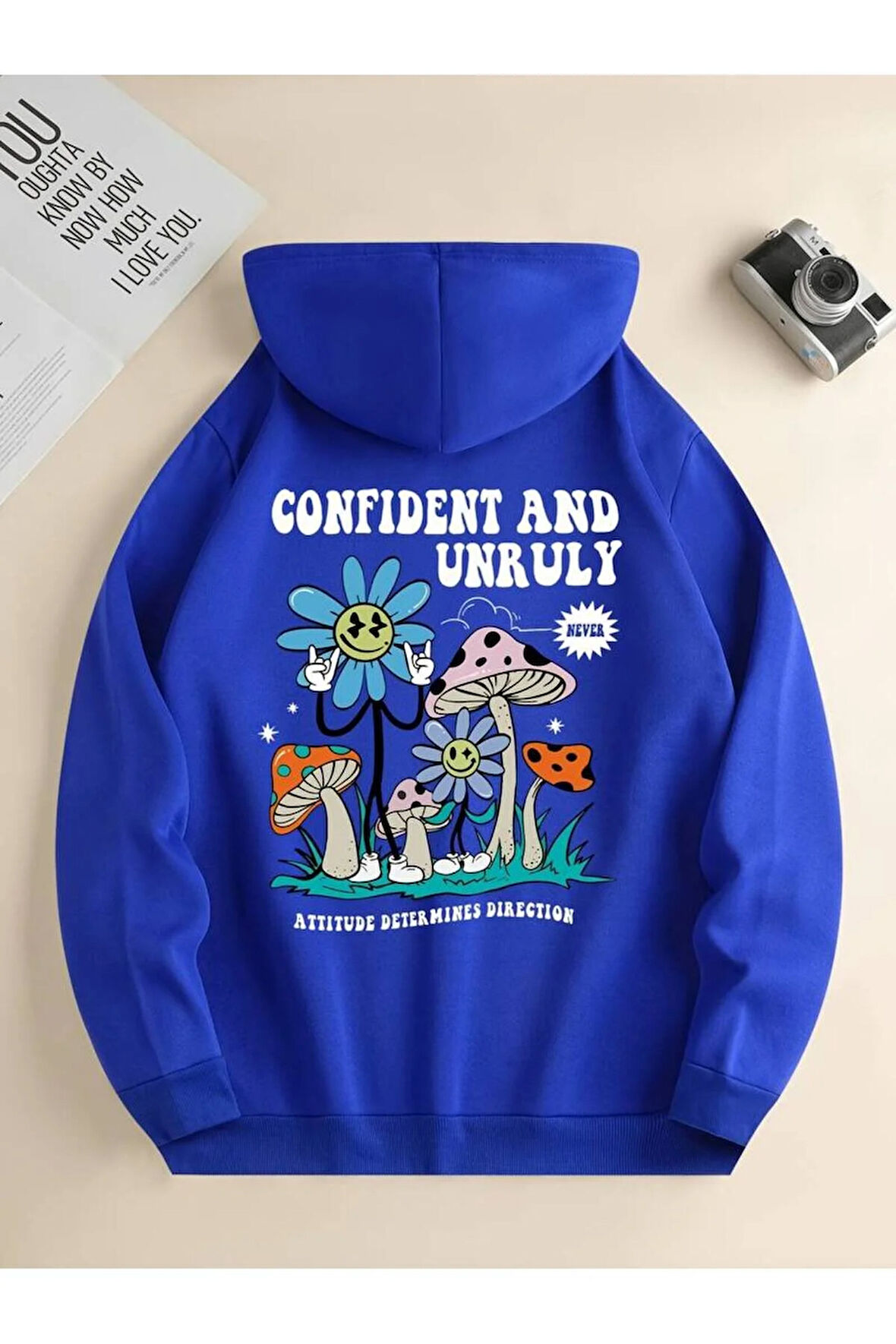 Baskılı Kapüşonlu Sweatshirt