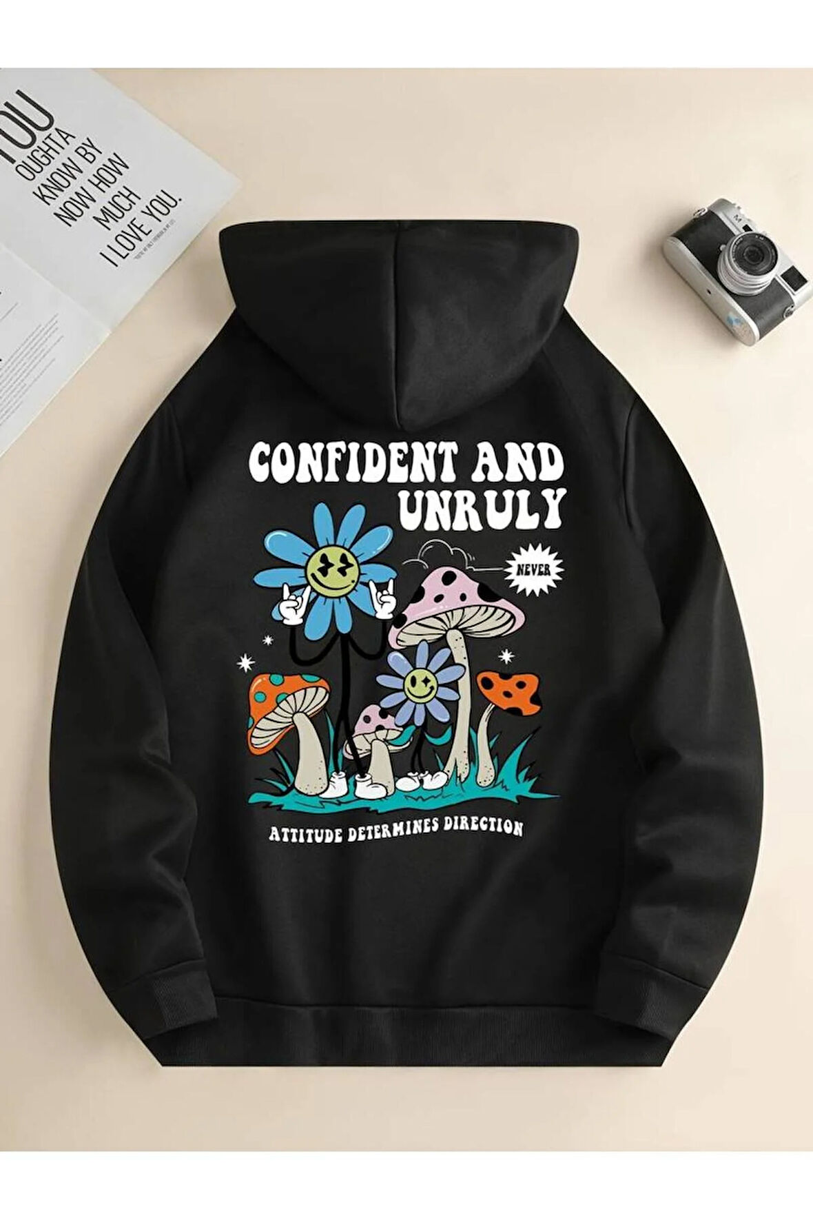 Baskılı Kapüşonlu Sweatshirt