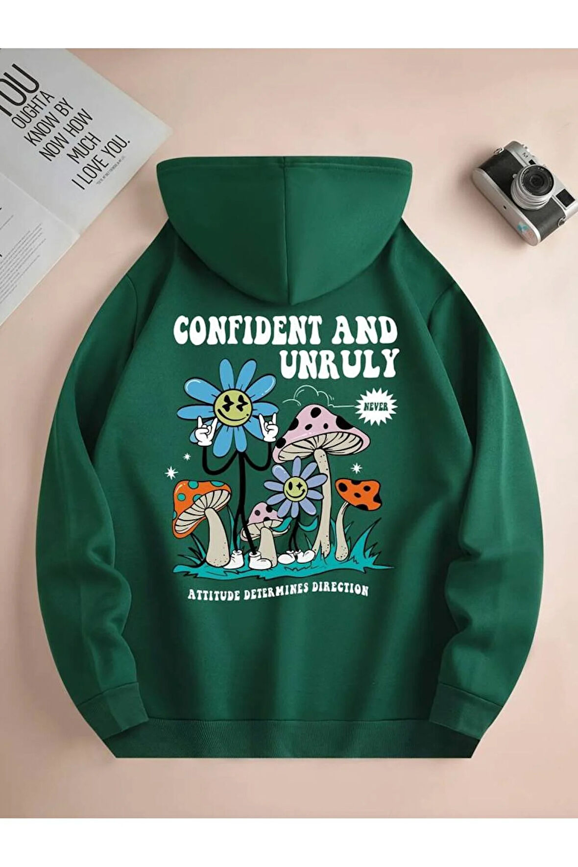 Baskılı Kapüşonlu Sweatshirt