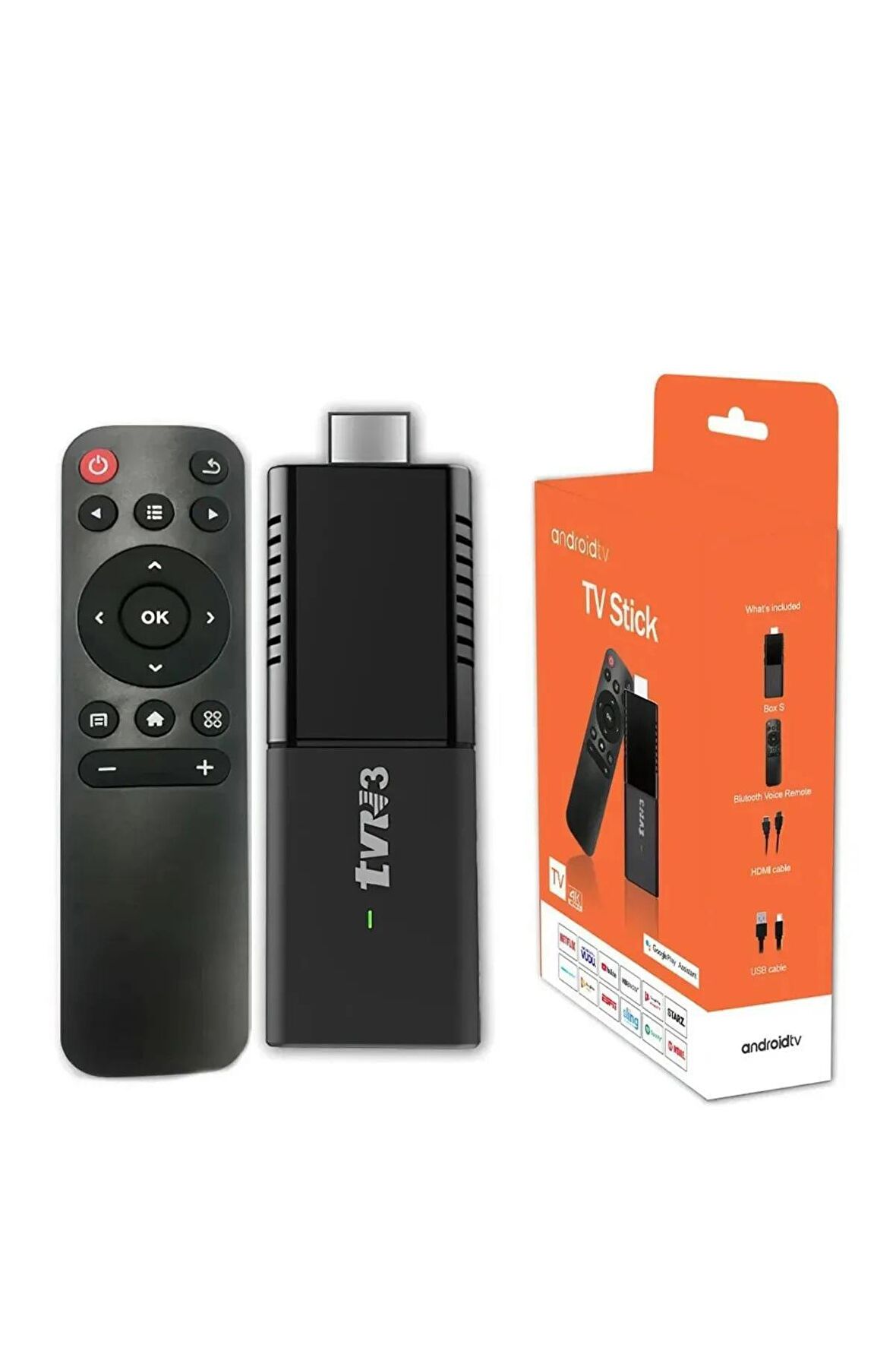 TVR3 TV Stick Android 12.5/ 2GB/16GB Wifi 2.4G 5G BT 5.0 akıllı medya oynatıcı