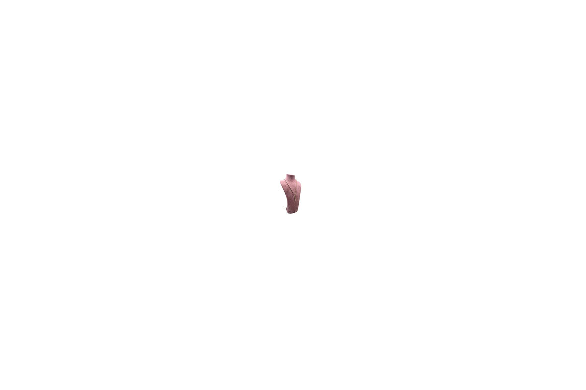 Yerli Üretim Süet Kumaş Elisia Manken Pembe Renk 25/12 Cm Kolye Gerdanlık Takı Sergileme Mankeni
