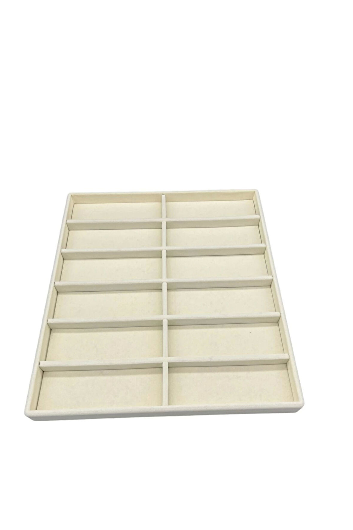 Yerli Üretim Havana Model Süet Kumaş Krem Renk 38 Cm / 36 Cm Gözlük Sergileme Çekmece Içi Stand
