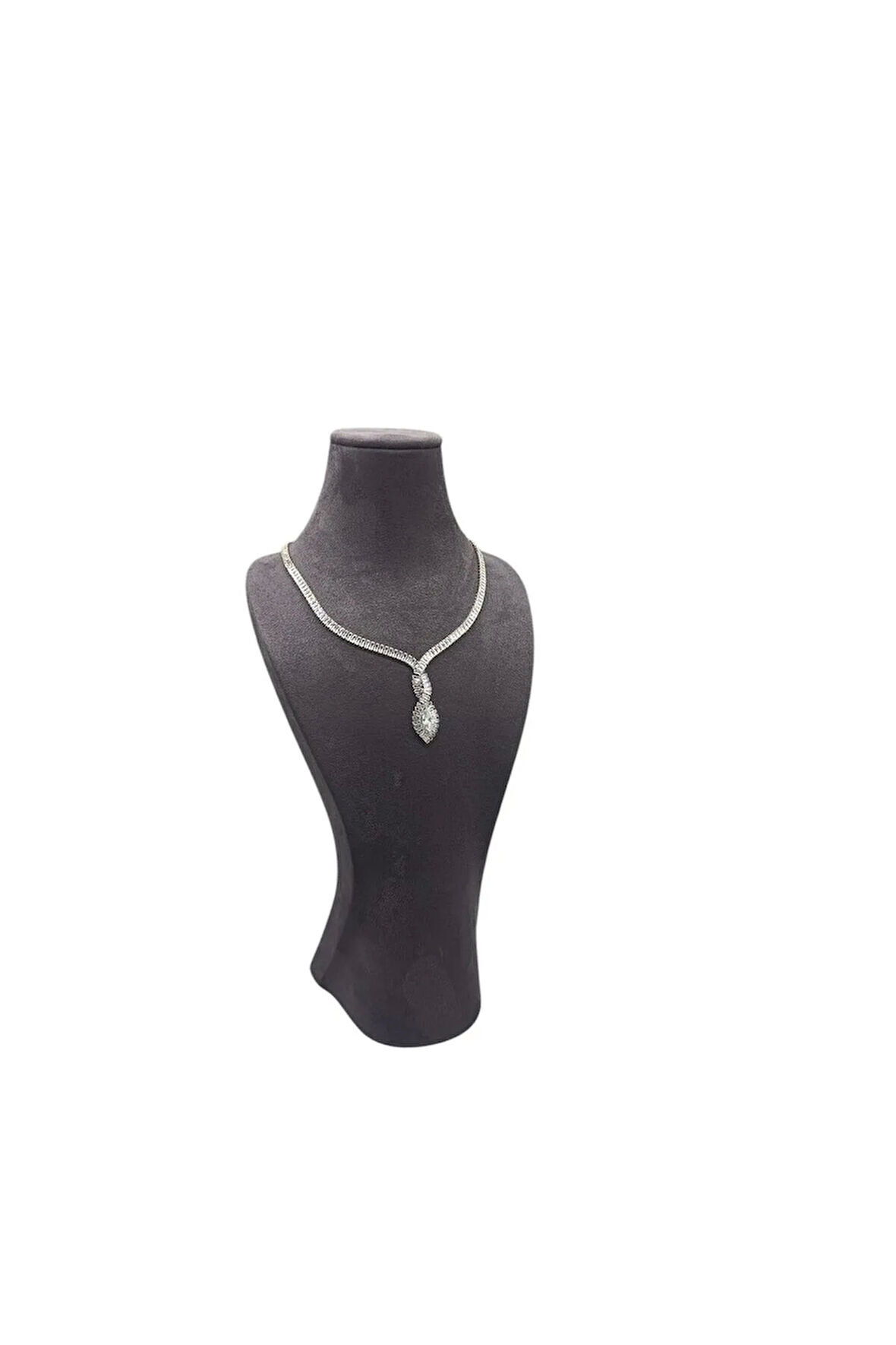 Yerli Üretim Adonis Model Sardunya Kumaş Füme Renk Boy 33 cm Kolye Takı Sergileme Mankeni