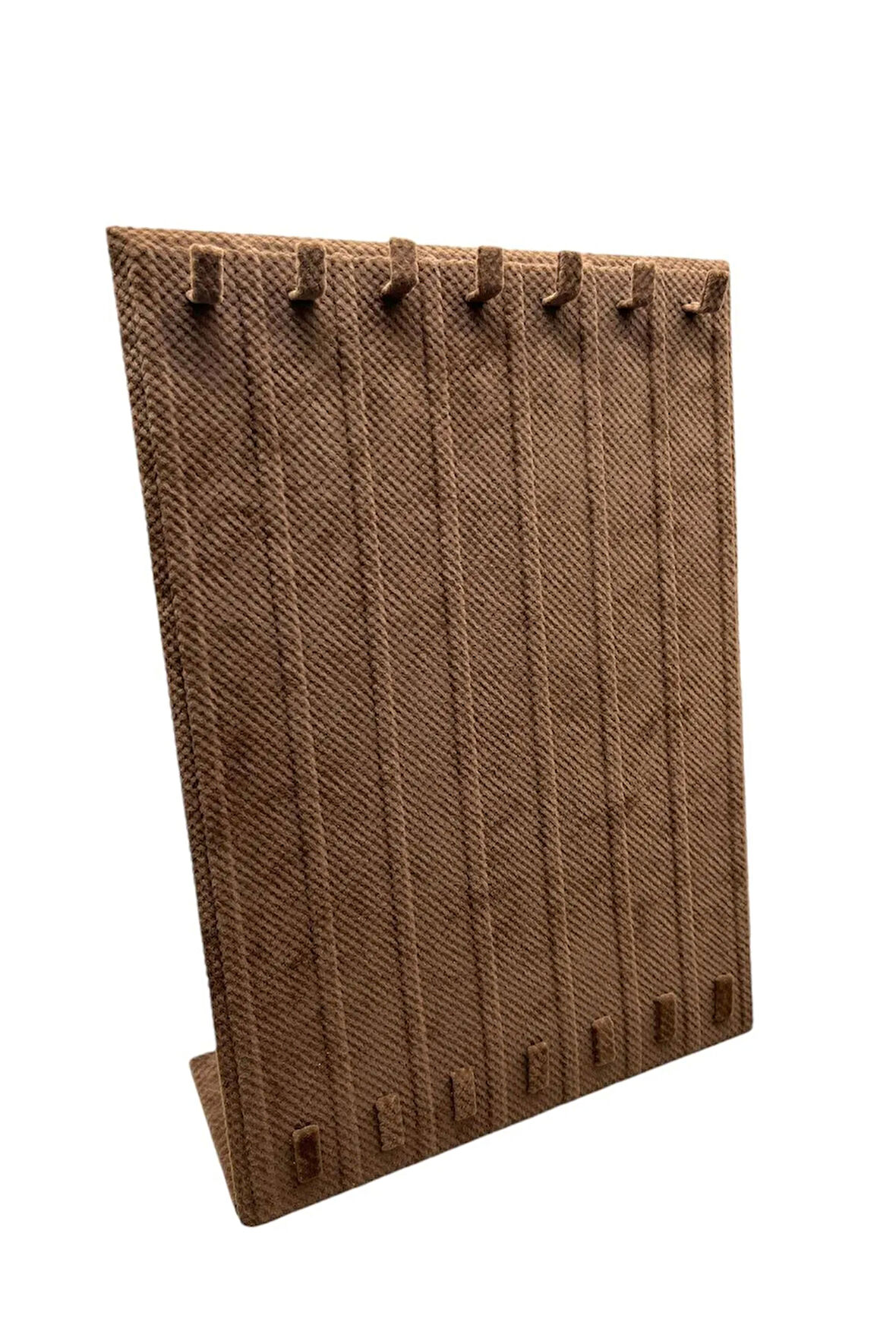 Keten Kumaş Kahve Renk 35/25 Cm Ayaklı Tırnaklı Tesbih Yüzük Kombin Sergileme Standı