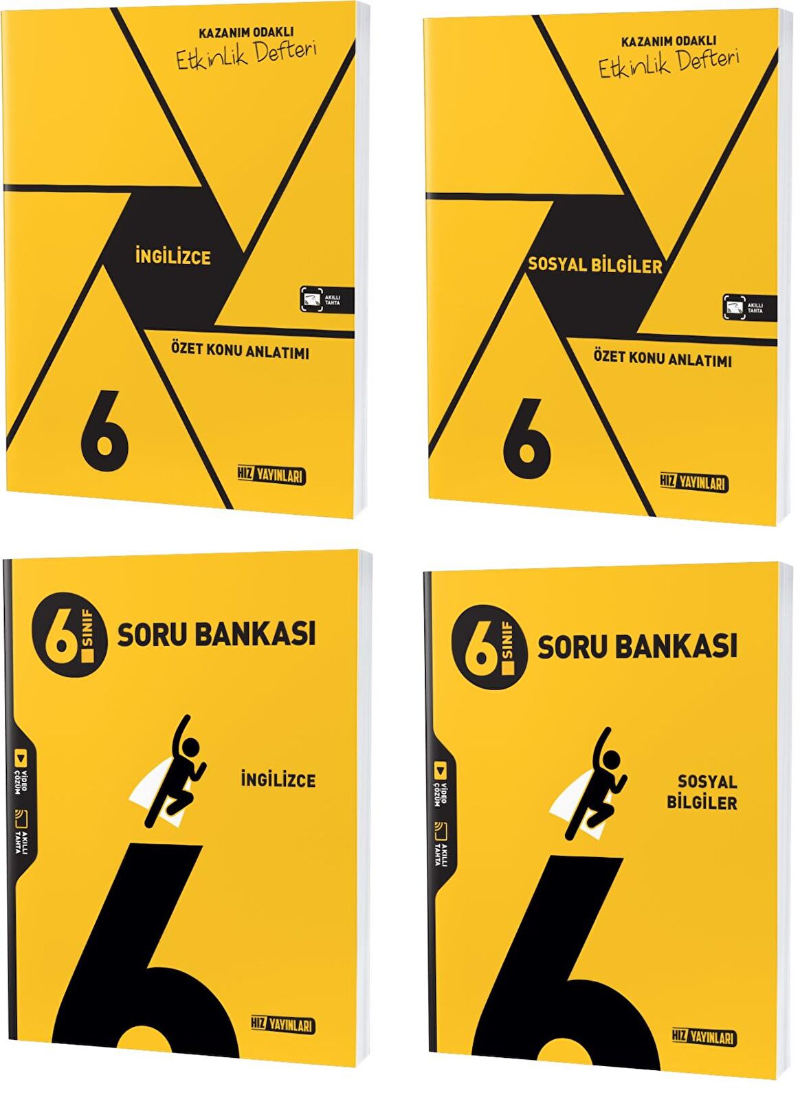 Hız 2023 6. Sınıf İngilizce + Sosyal Bilgiler Soru + Defter Seti 4 Kitap 2023