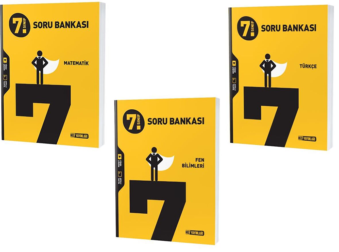 Hız 2023 7. Sınıf Matematik + Türkçe + Fen Soru Seti 3 Kitap 2023