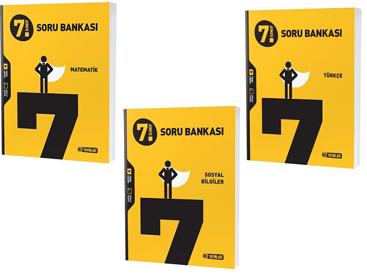 Hız 2023 7. Sınıf Matematik + Türkçe + Sosyal Soru Seti 3 Kitap 2023