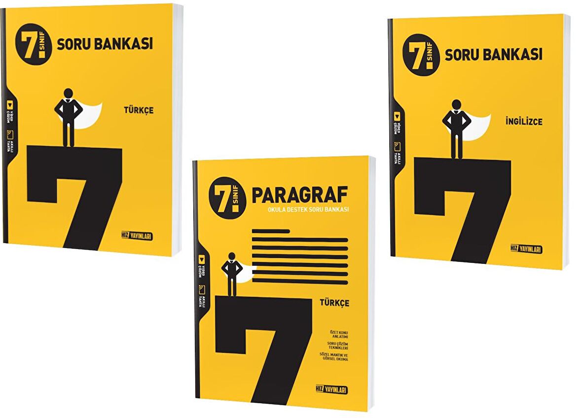 Hız 2023 7. Sınıf Türkçe + Paragraf + İngilizce Soru Seti 3 Kitap 2023
