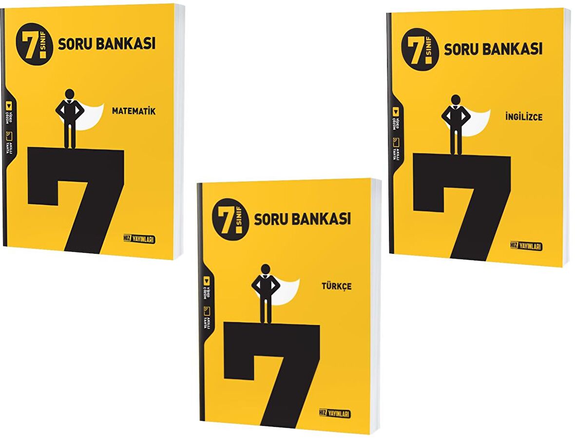 Hız 2023 7. Sınıf Matematik + Türkçe + İngilizce Soru Seti 3 Kitap 2023