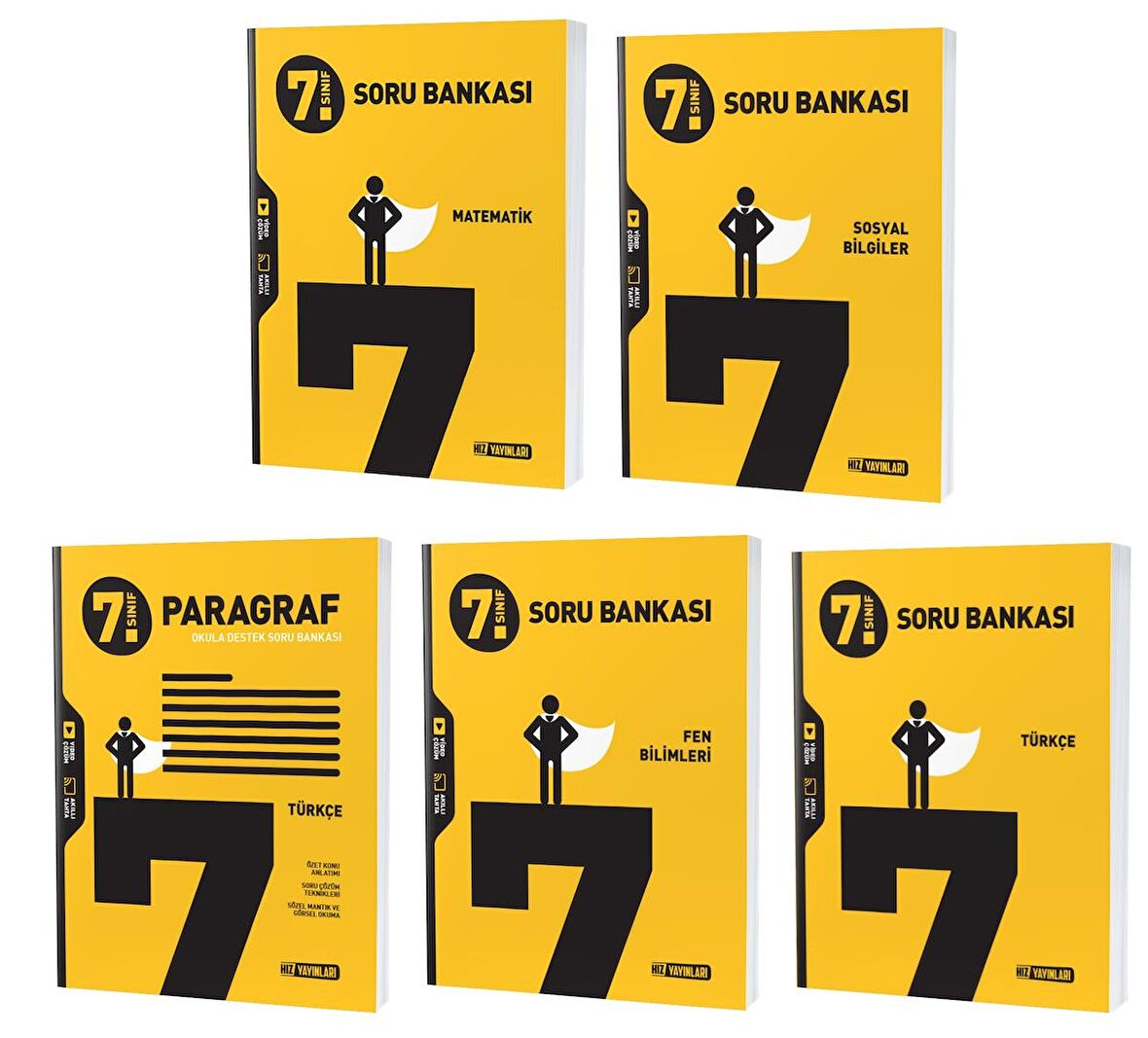 Hız 2023 7. Sınıf Matematik Türkçe Fen Sosyal Paragraf Soru Seti 5 Kitap 2023
