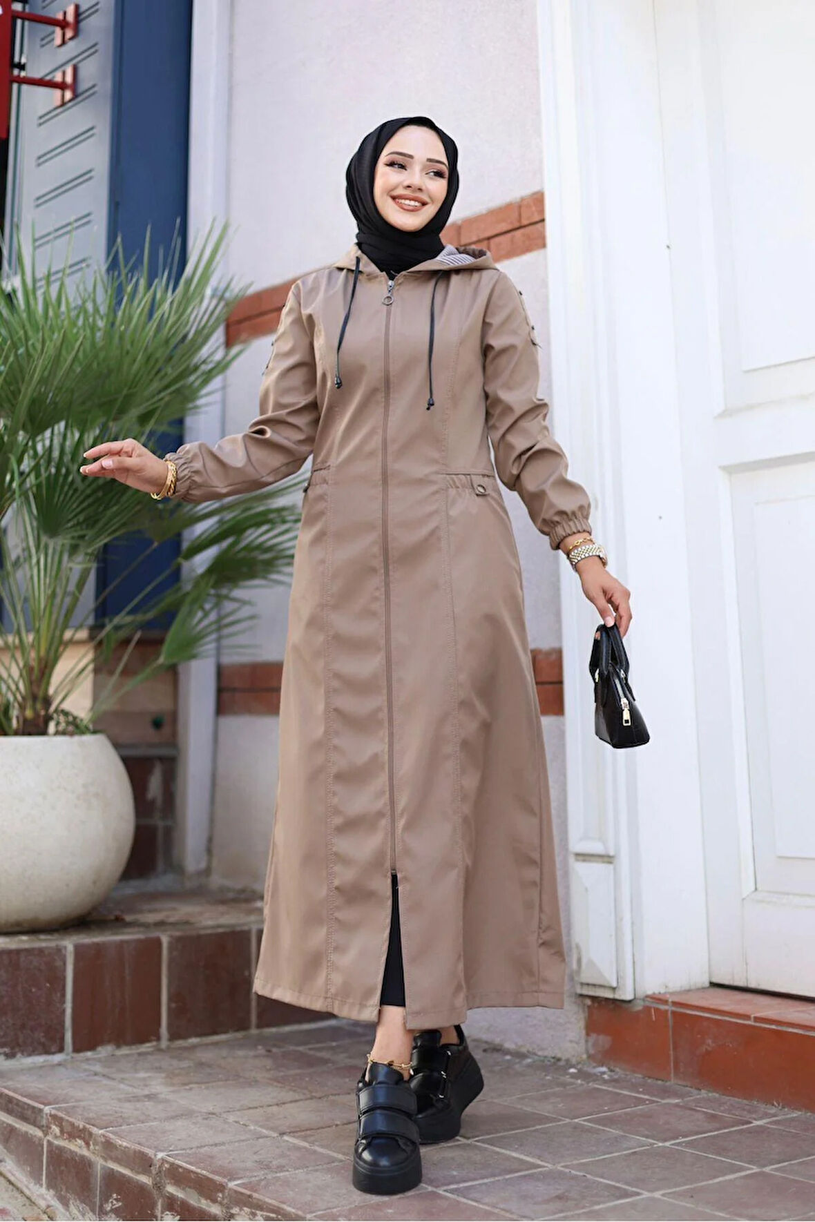 Kadın Cepli Fermuarlı Kap