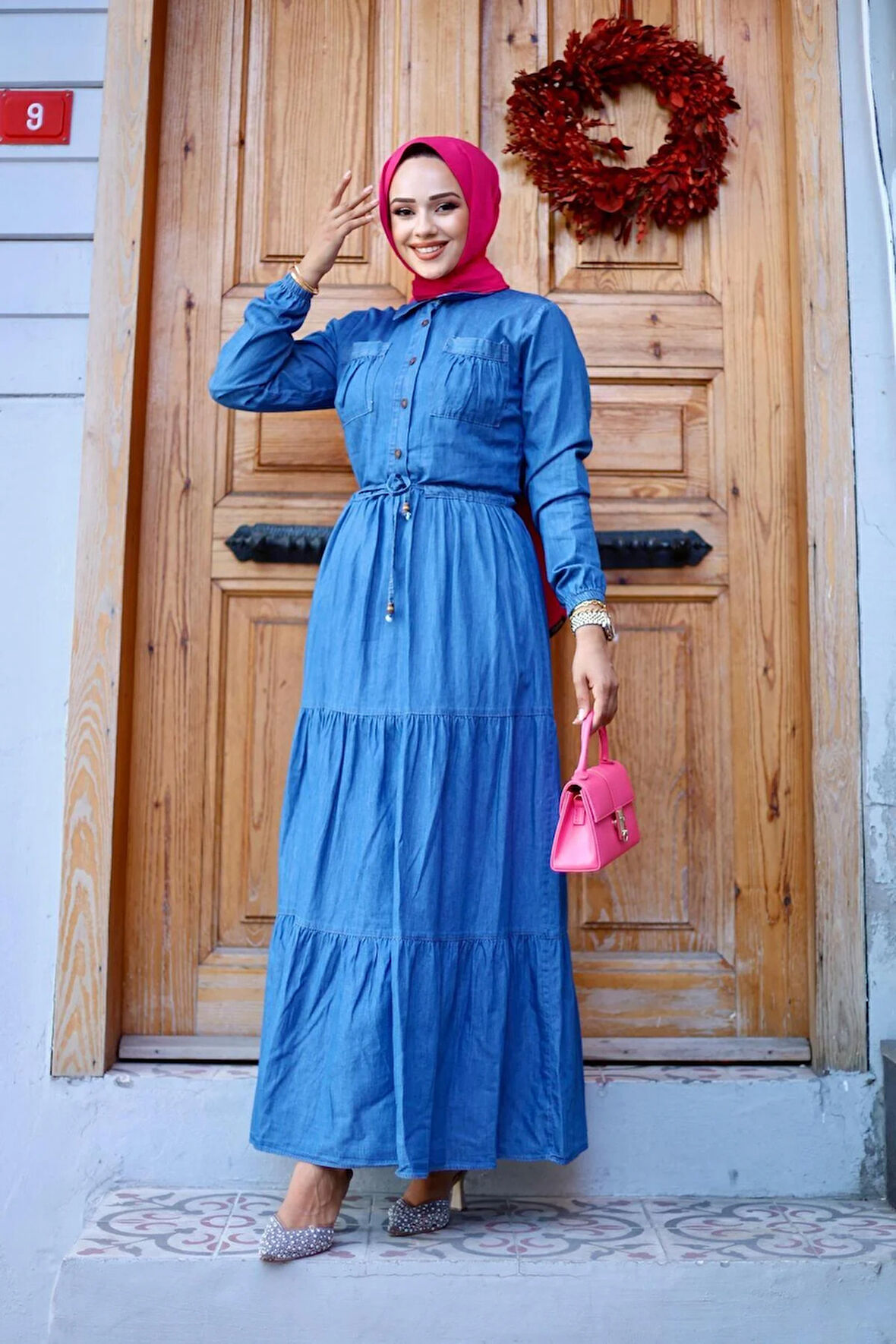 Kadın Cepli Tansel Kot Elbise