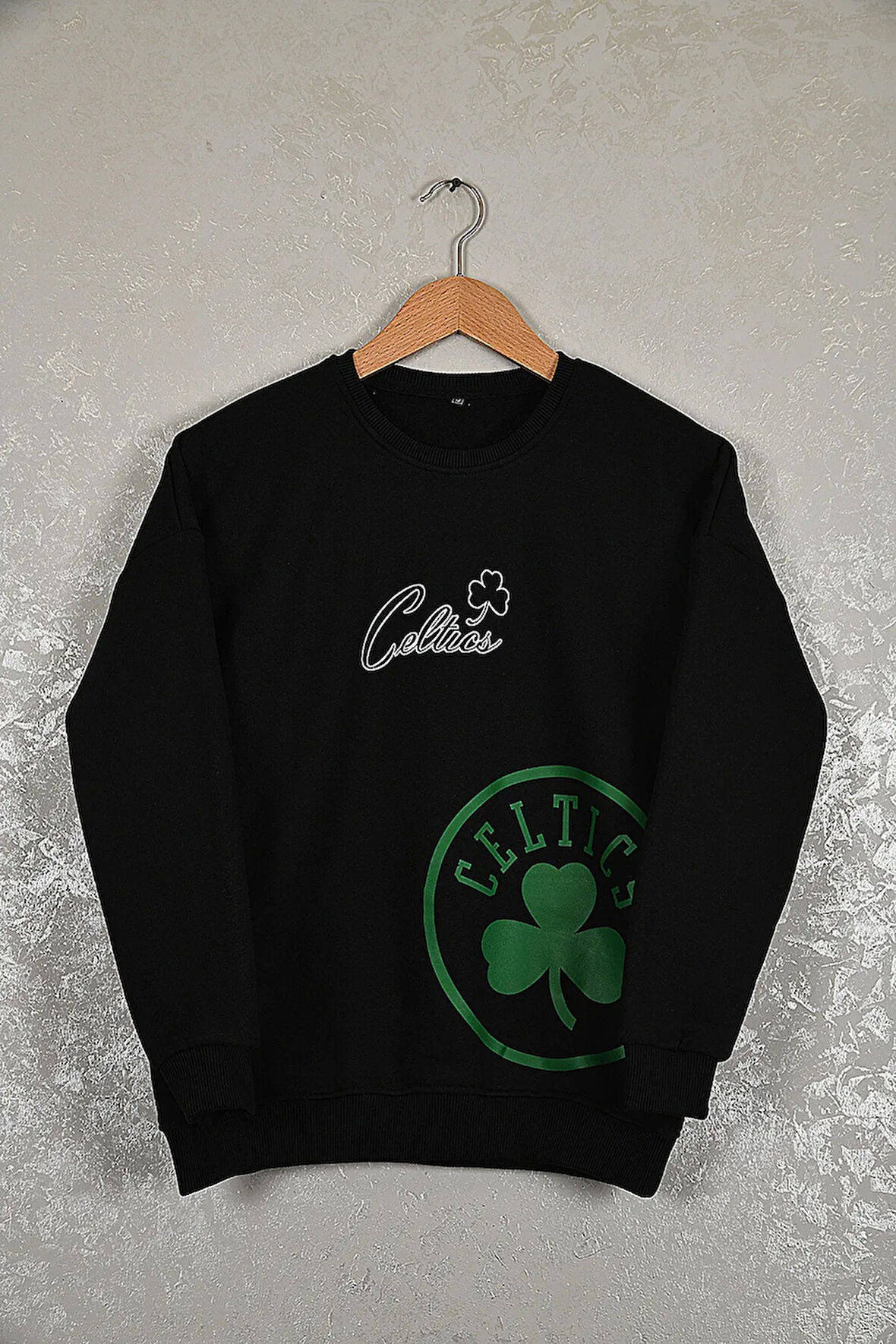 Çocuk Celtic Oversize Baskılı Pamuklu Uzun Kollu Bisiklet Yaka Sweatshirt