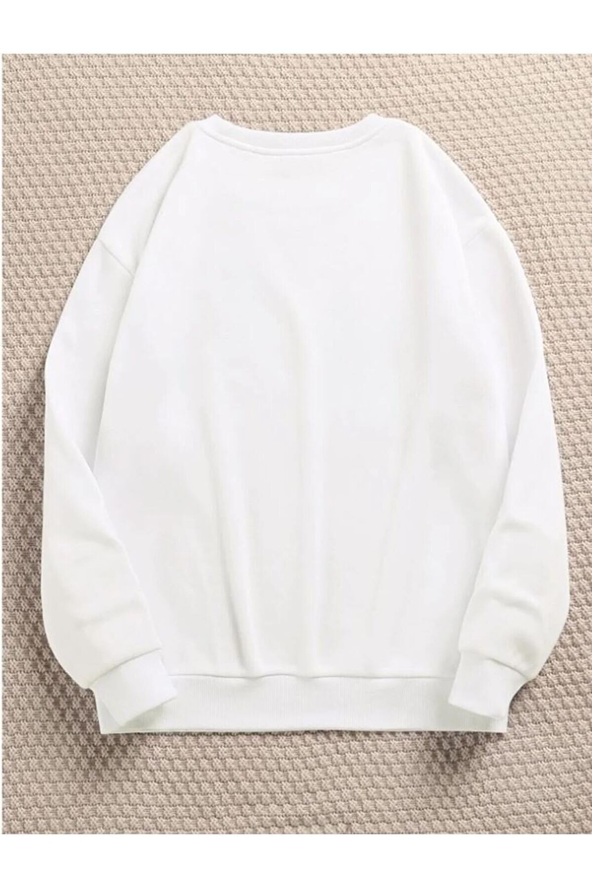 Kadın Düz Bisiklet Yaka Sweatshirt