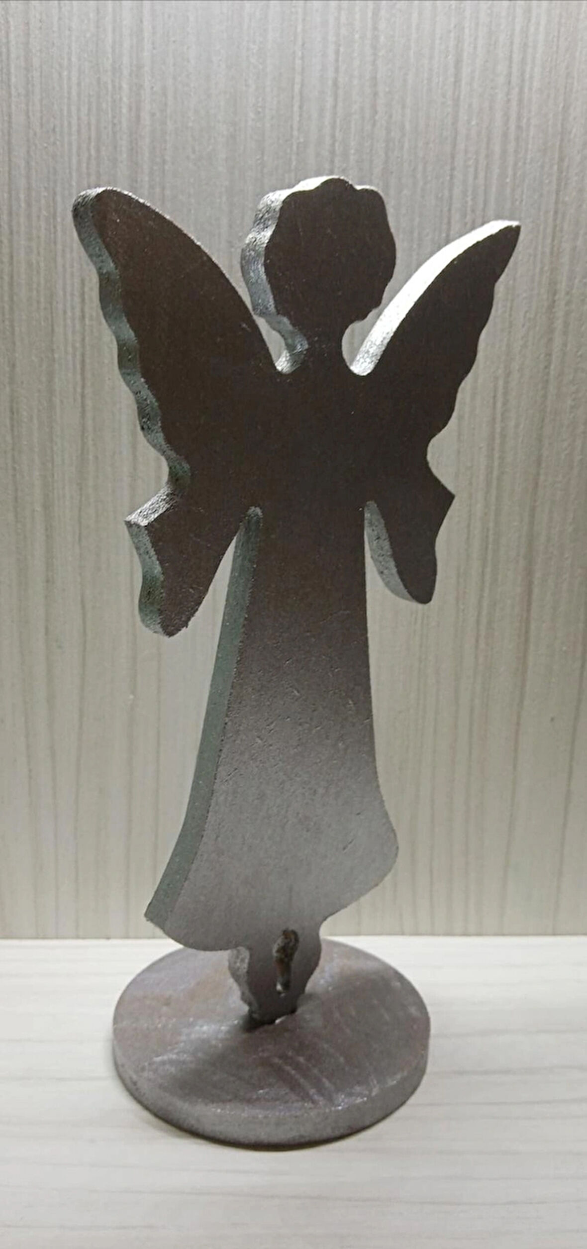 Evlilik Yıl Dönümü Hediyesi Kız Arkadaşa Doğum Günü Hediyesi Ahşap Melek Figürü-Melek-Metalik