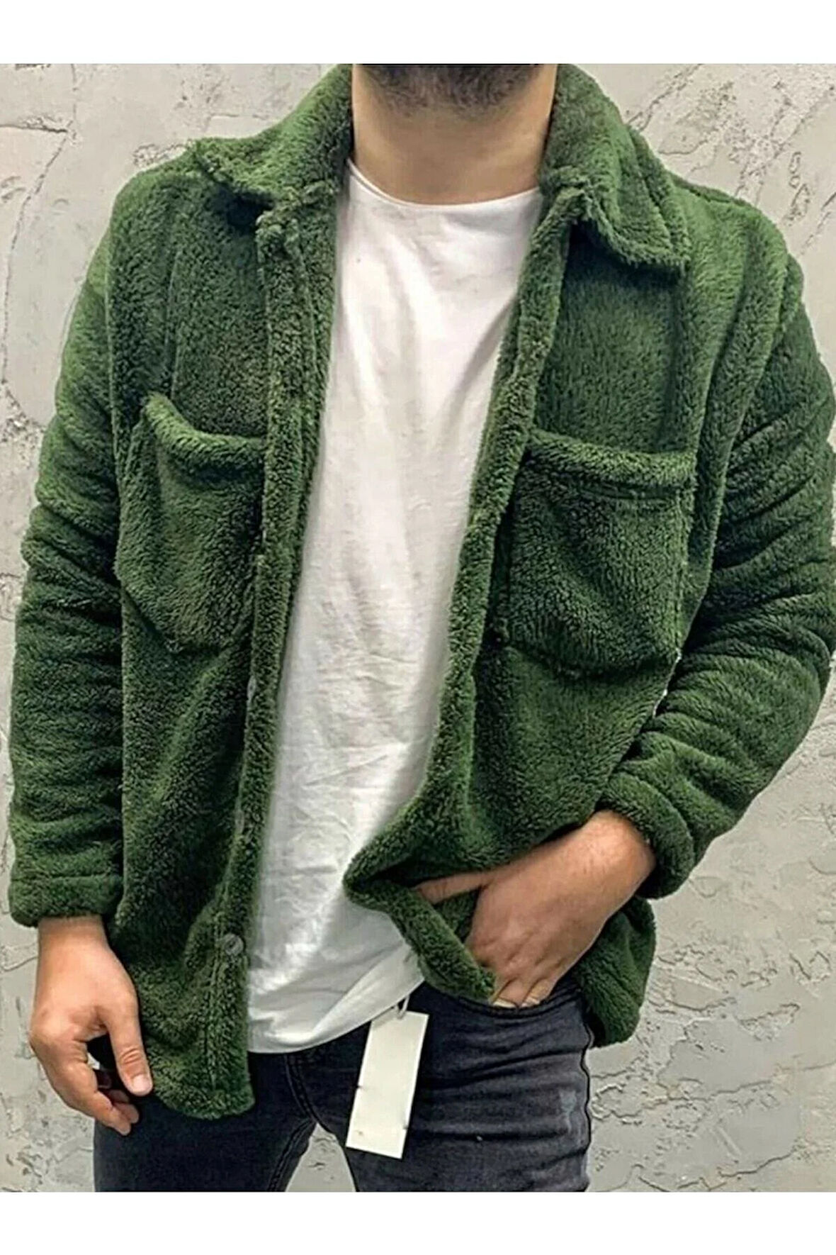 Unisex Peluş Polar Hırka Ceket