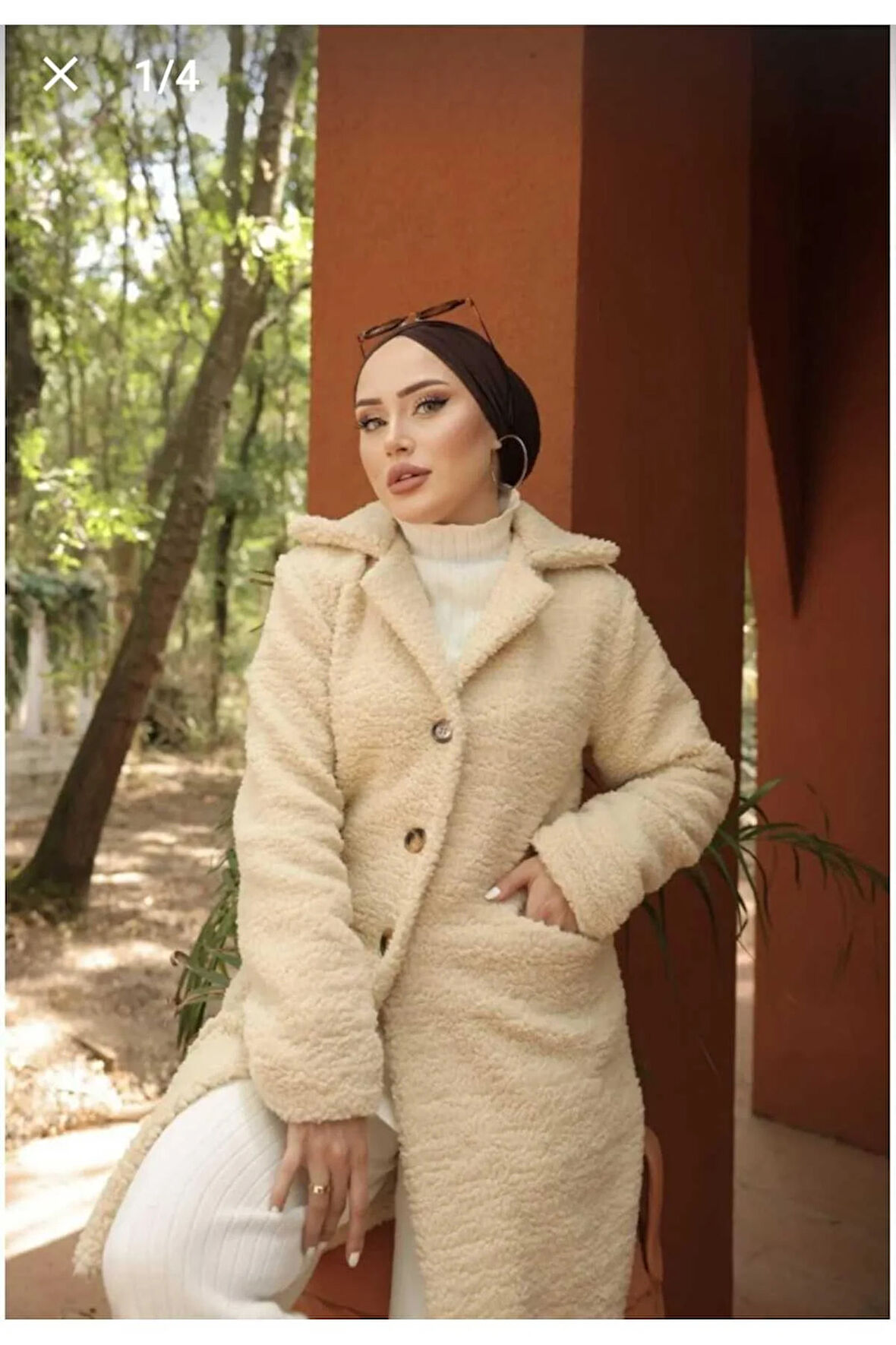 Kadın Astarlı Peluş Kaban