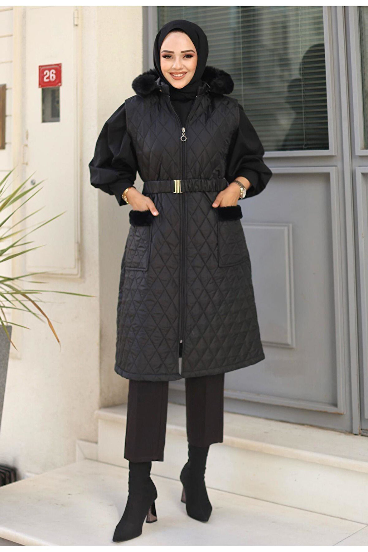 Kadın Kapüşonlu Yelek