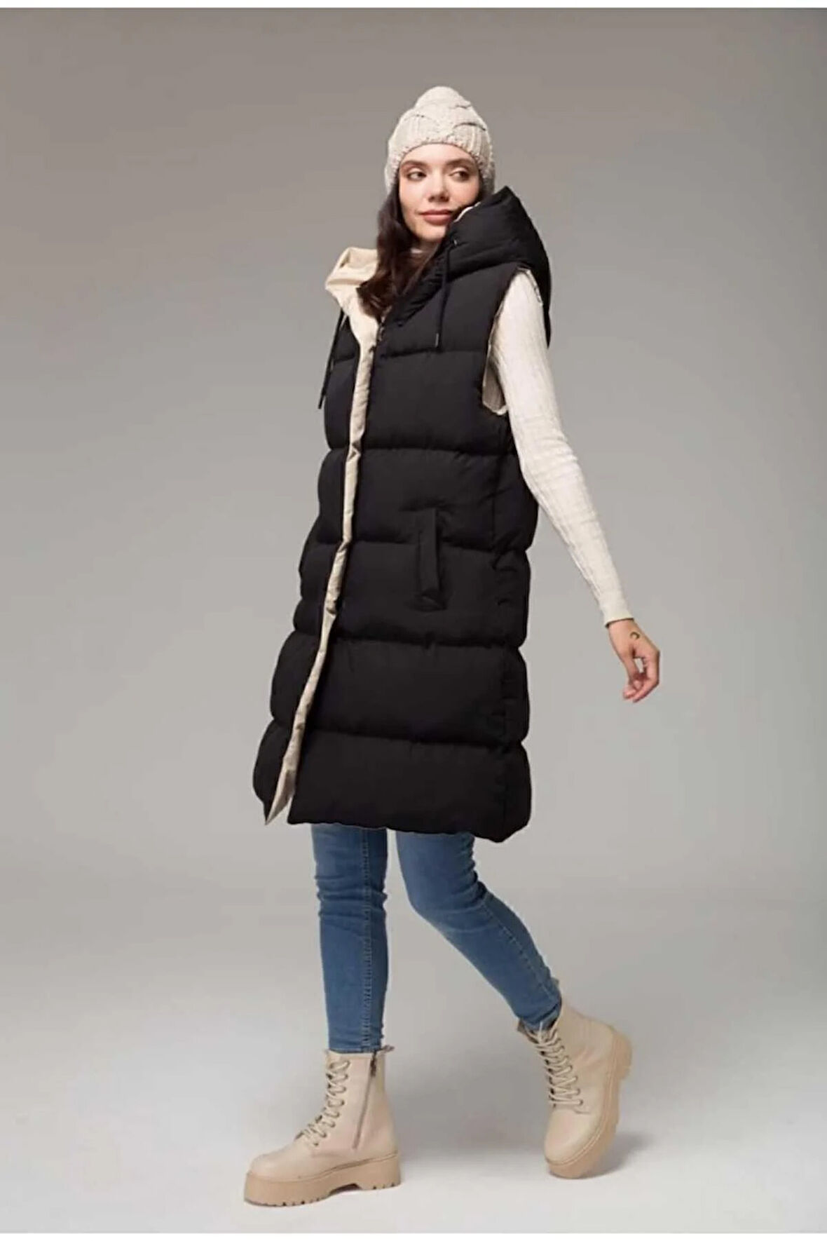 Kadın Çift Taraflı Giyilebilen Şişme Yelek