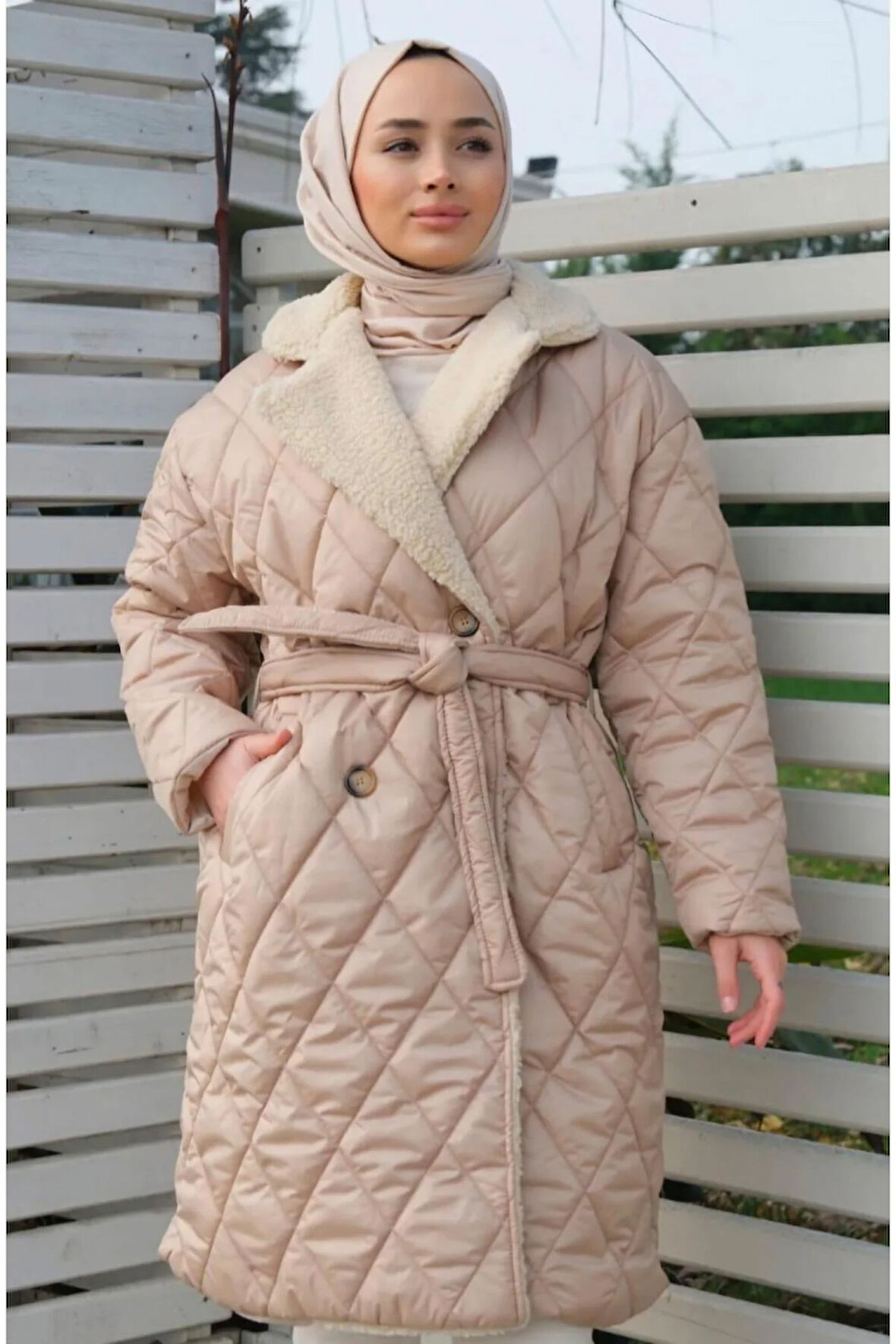 Kadın Düğmeli Şişme Mont