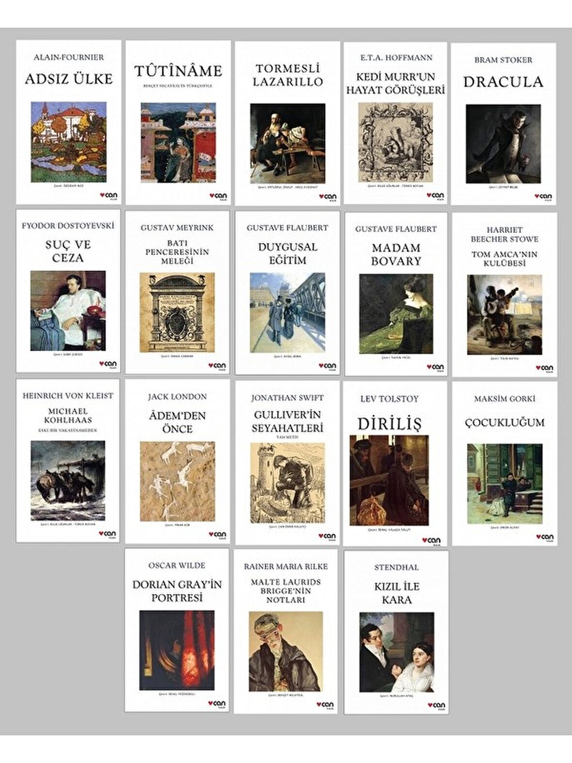 Can Yayınları Dünya Klasikleri Seti 18 Kitap