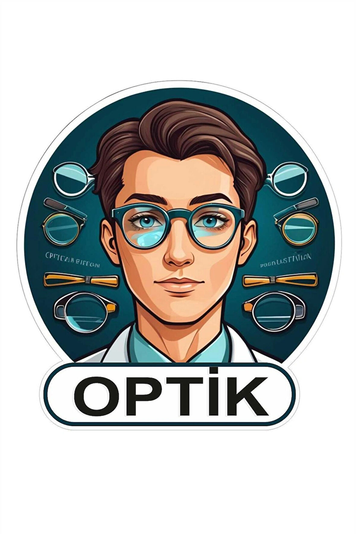 Optik Gözlükçü Meslek Sticker