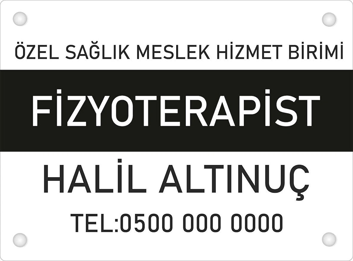 Kişiye Özel Fizyoterapist PVC Levha 40x30 cm