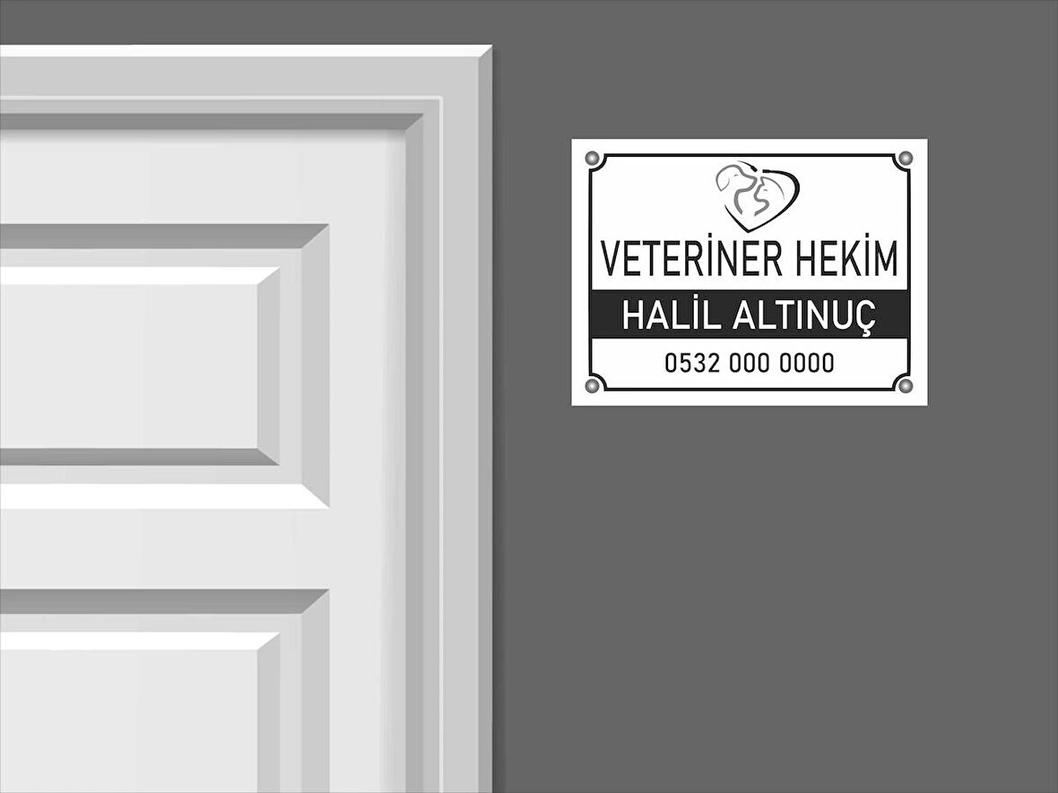 Kişiye Özel Veteriner Hekim PVC Levha 40x30 cm