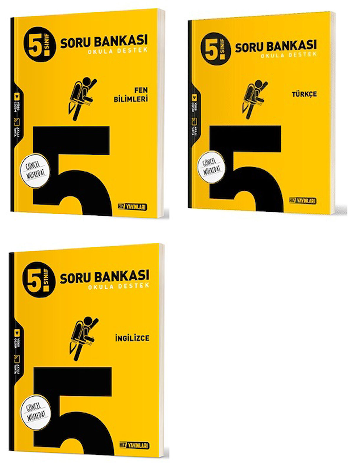 Hız 2025 5. Sınıf Fen Bilimleri + Türkçe + İngilizce Soru Seti 3 Kitap
