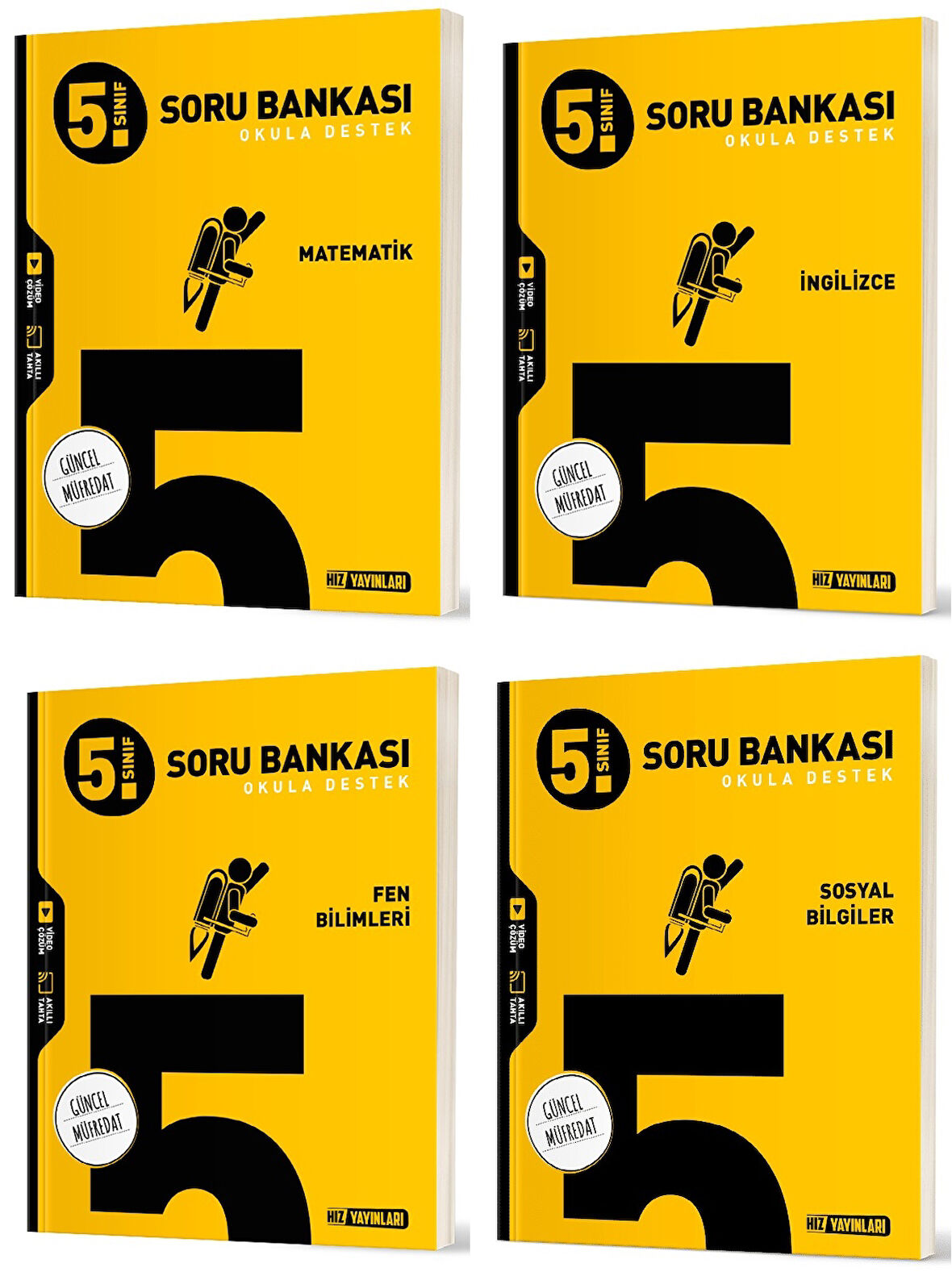 Hız 2025 5. Sınıf Matematik İngilizce Fen Sosyal Soru Seti 4 Kitap