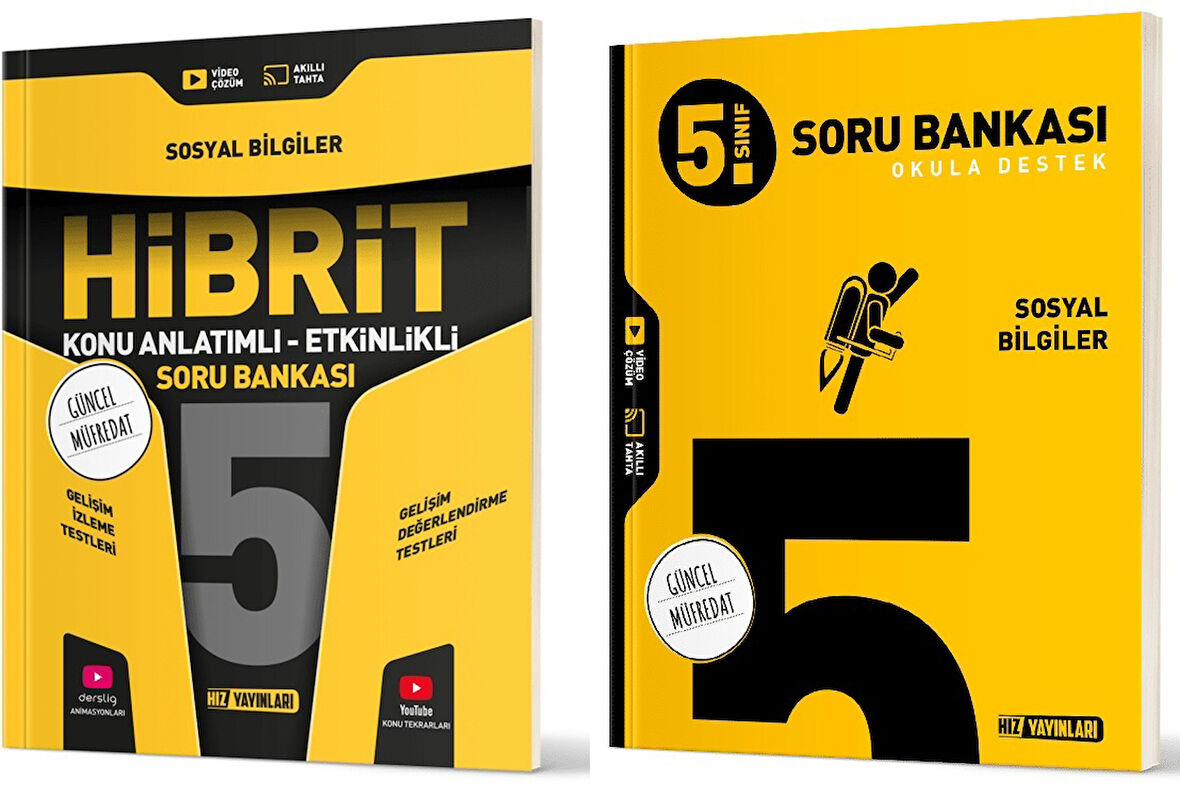Hız 2025 5. Sınıf Sosyal Bilgiler Soru + Hibrit - Konu Seti 2 Kitap